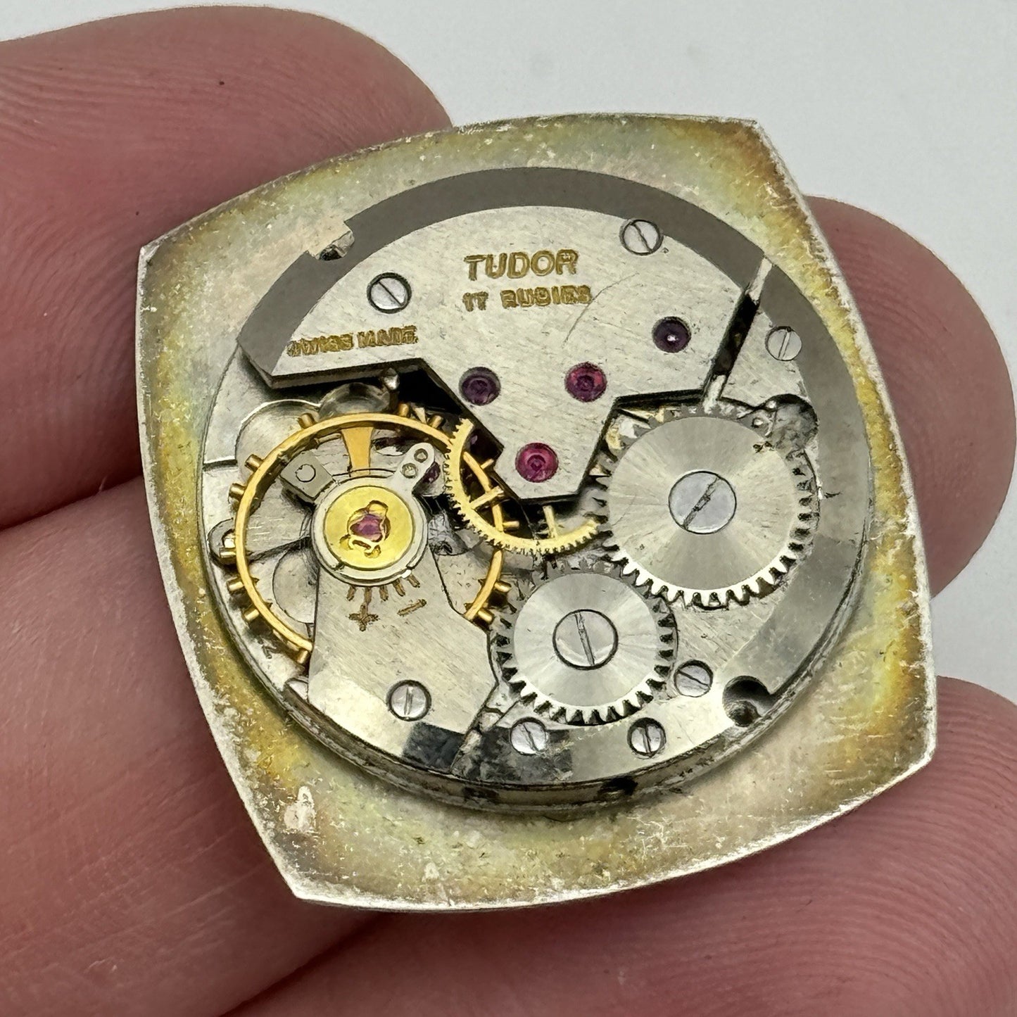 23.6mm Tudor 2422 Good Balance Dial Hands Manual Wind Vintage Watch Movement