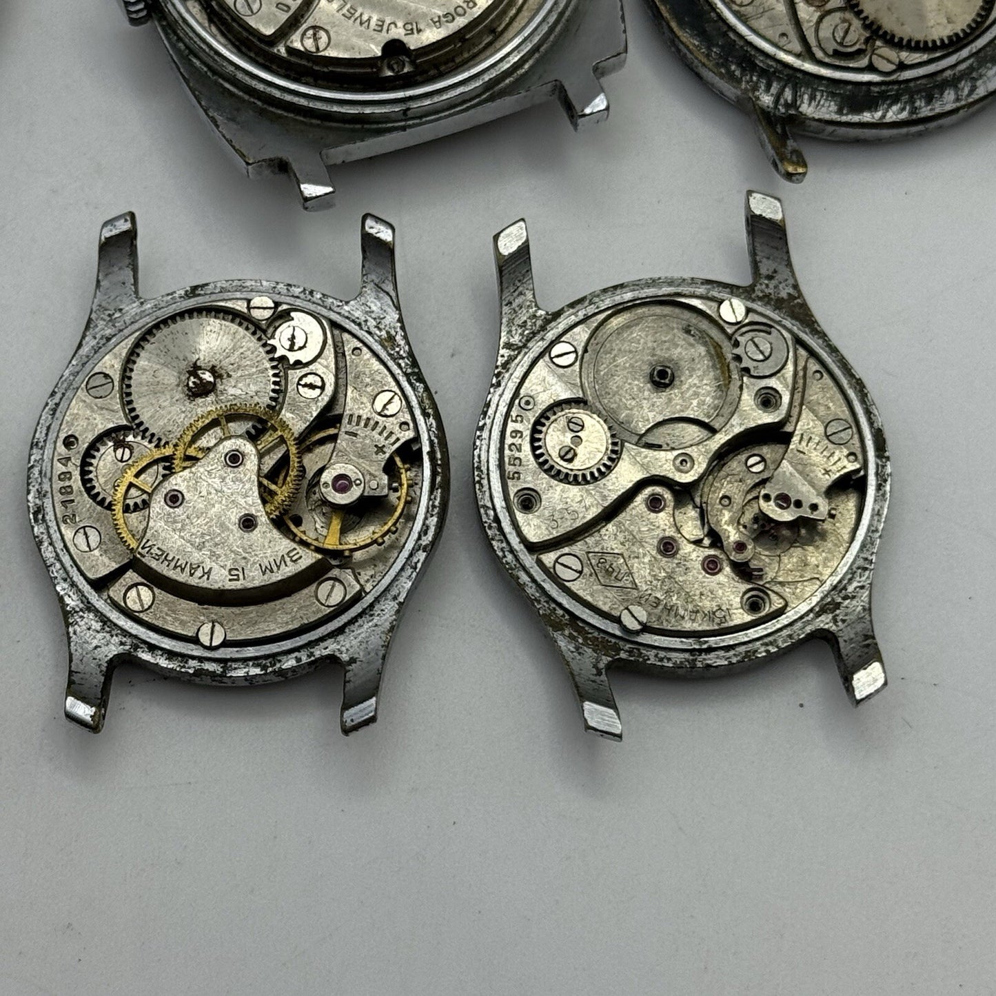 8 x Vintage Soviet Manual Wind Watch Heads For Parts Repair Job Lot Bundle