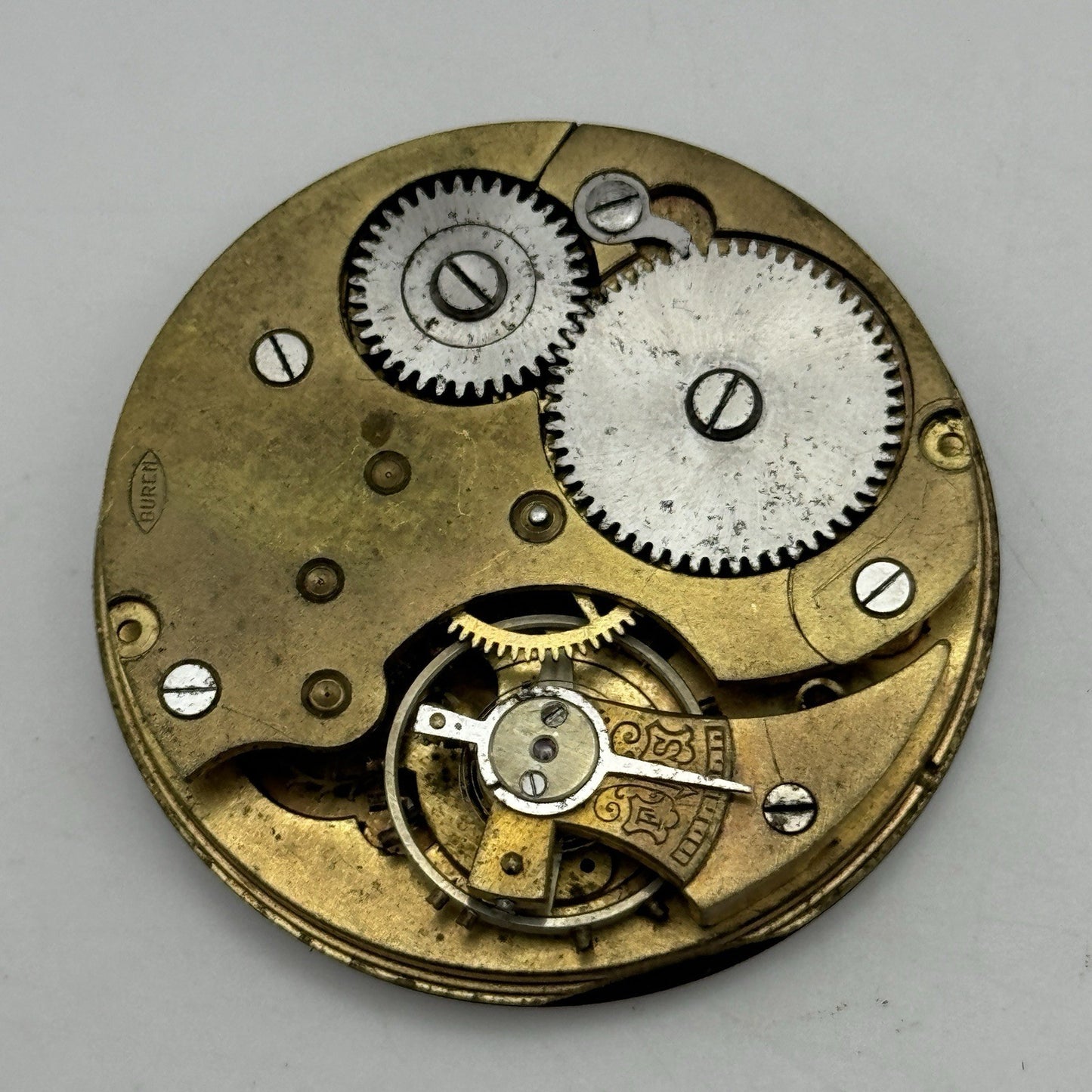 42.8mm Buren Sub Seconds Vintage Pocket Watch Movement And Dial PARTS SPARES