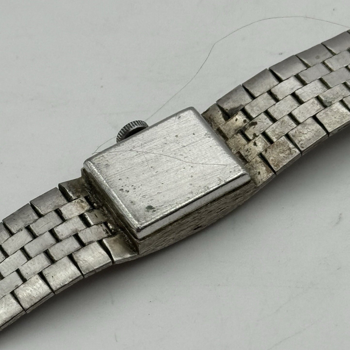 15mm Ladies Delvina Silver Tone Swiss Manual Wind Vintage Watch NON WORKING