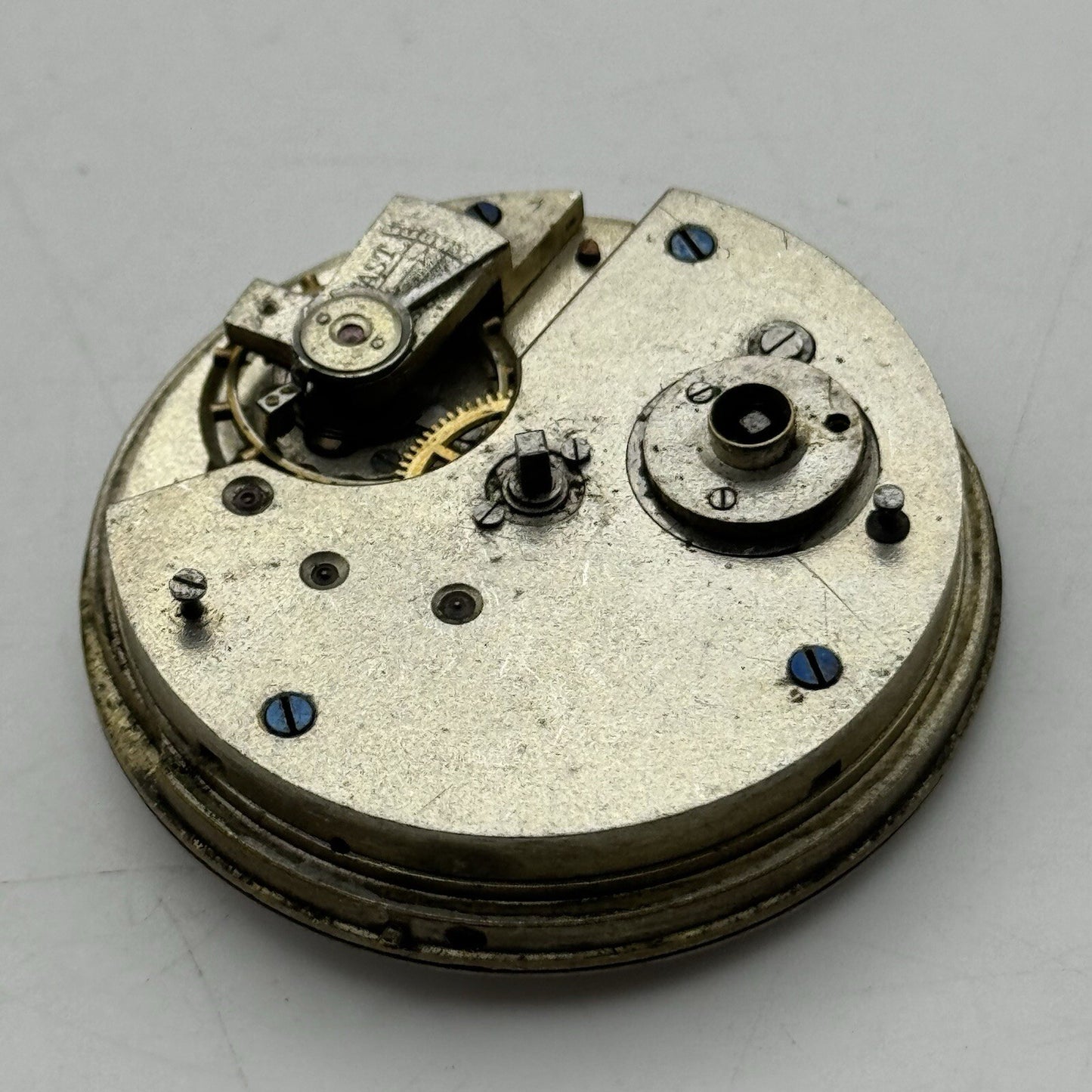 45.8mm Manual Wind Unidentified Pocket Watch Movement Dial Hands FOR PARTS