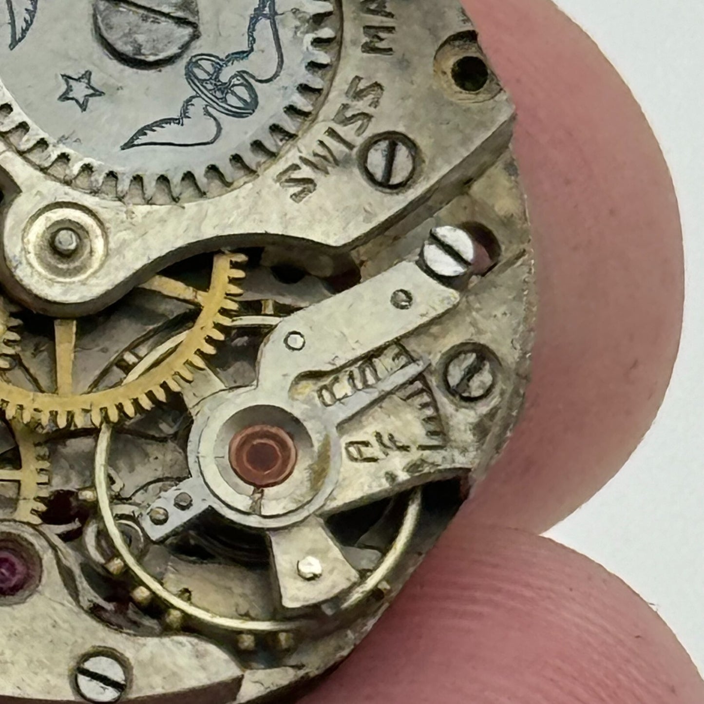 23.7mm Running Rotary AS 340 Manual Wind Watch Movement Swiss Vintage PARTS