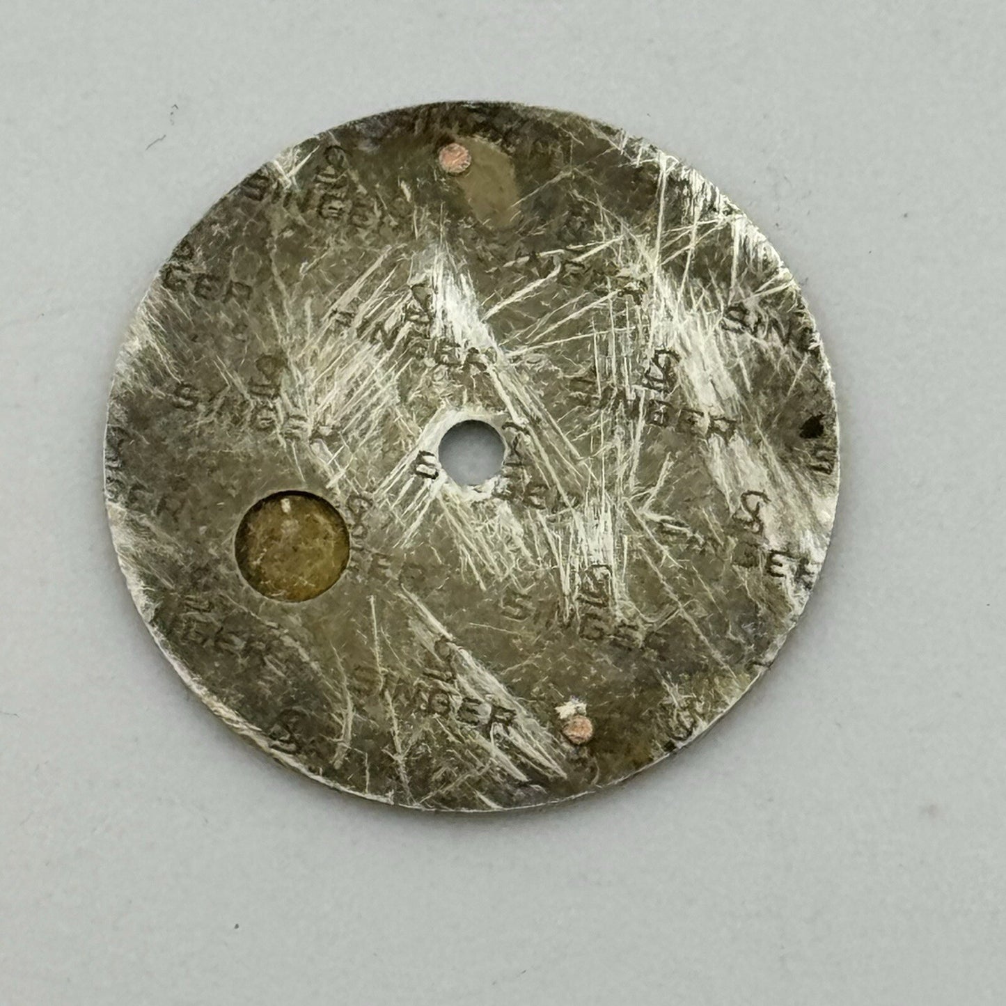17.5mm Vintage Circular Geneve Omega Ladies Silver Tone Watch Dial Spares Parts