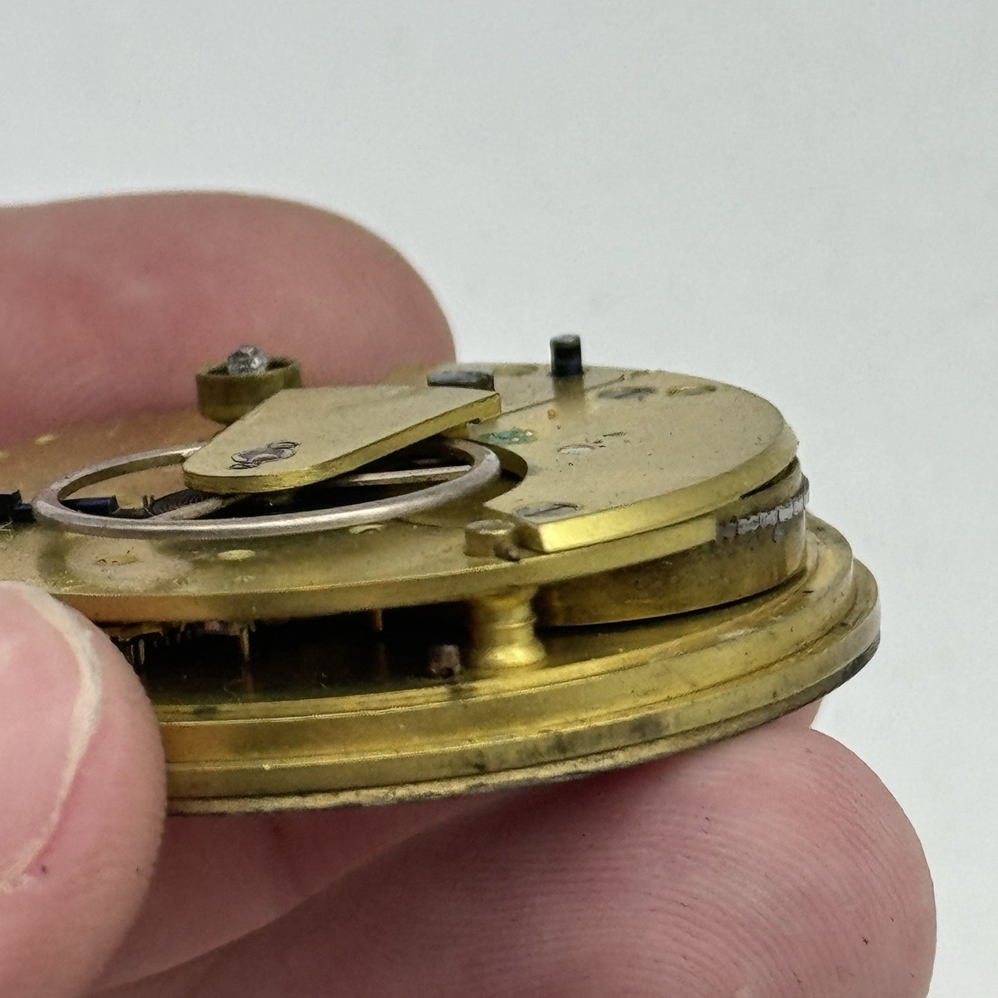 43mm Antique Fusee Good Balance Pocket Watch Movement - Chain Present PARTS