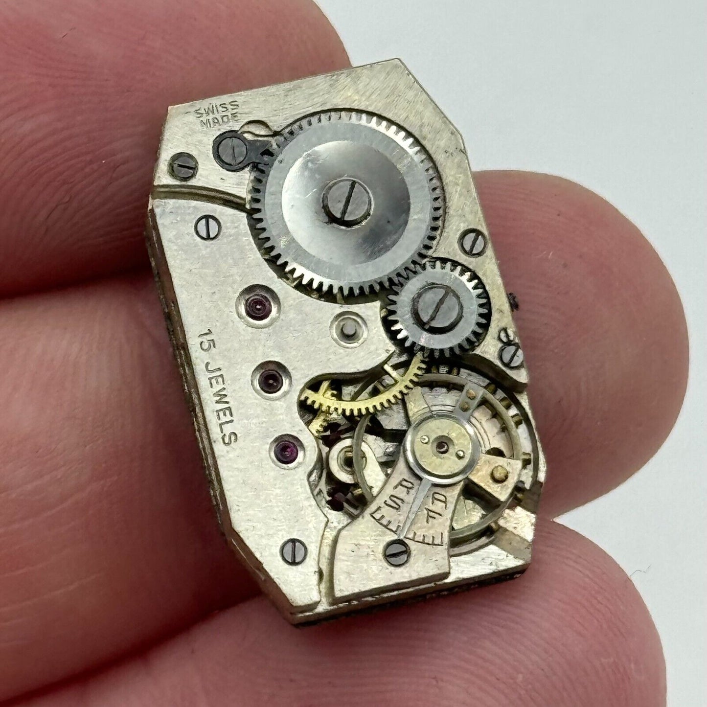 15.9mm Ladies AS 557 Tank Watch Movement Manual Wind 15 Jewel Swiss PARTS SPARES