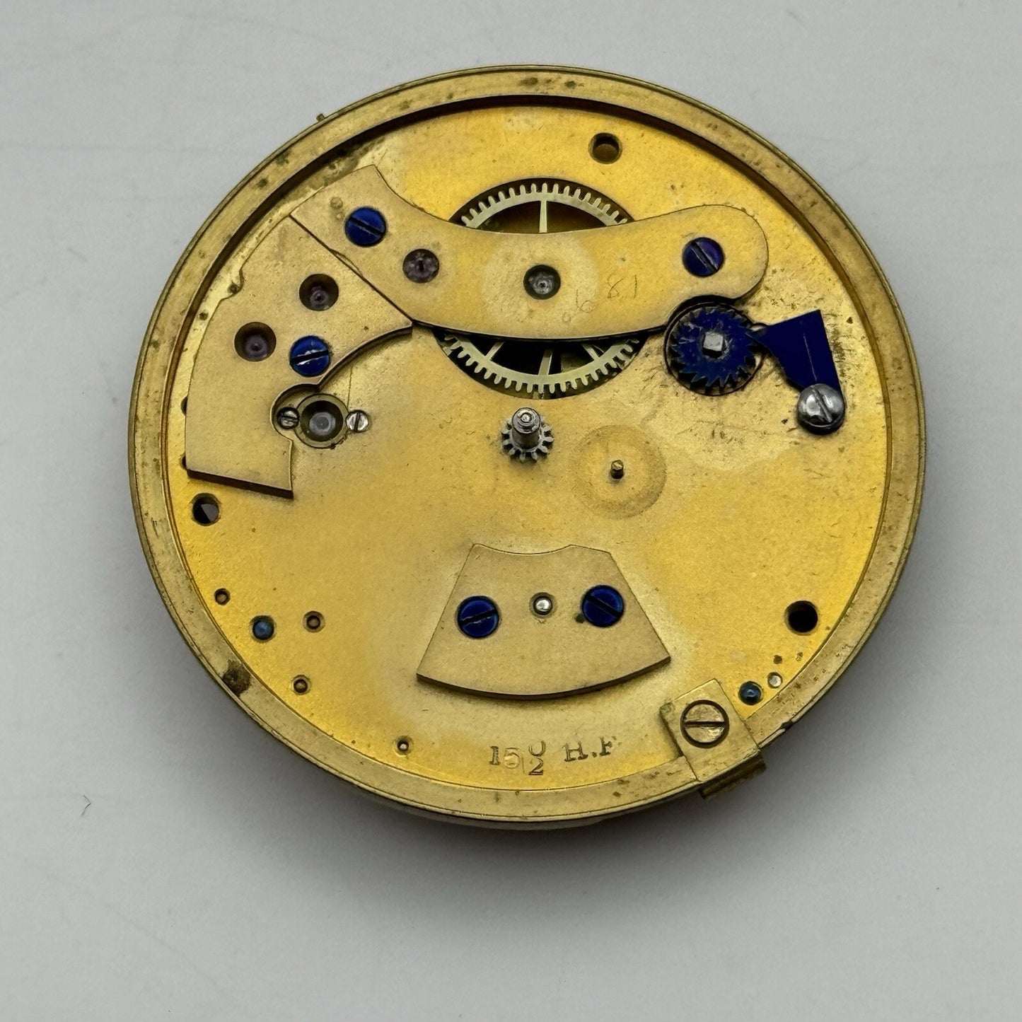 43.7mm C H Moore Birkenhead No 268 H.F Pocket Watch Movement FOR PARTS
