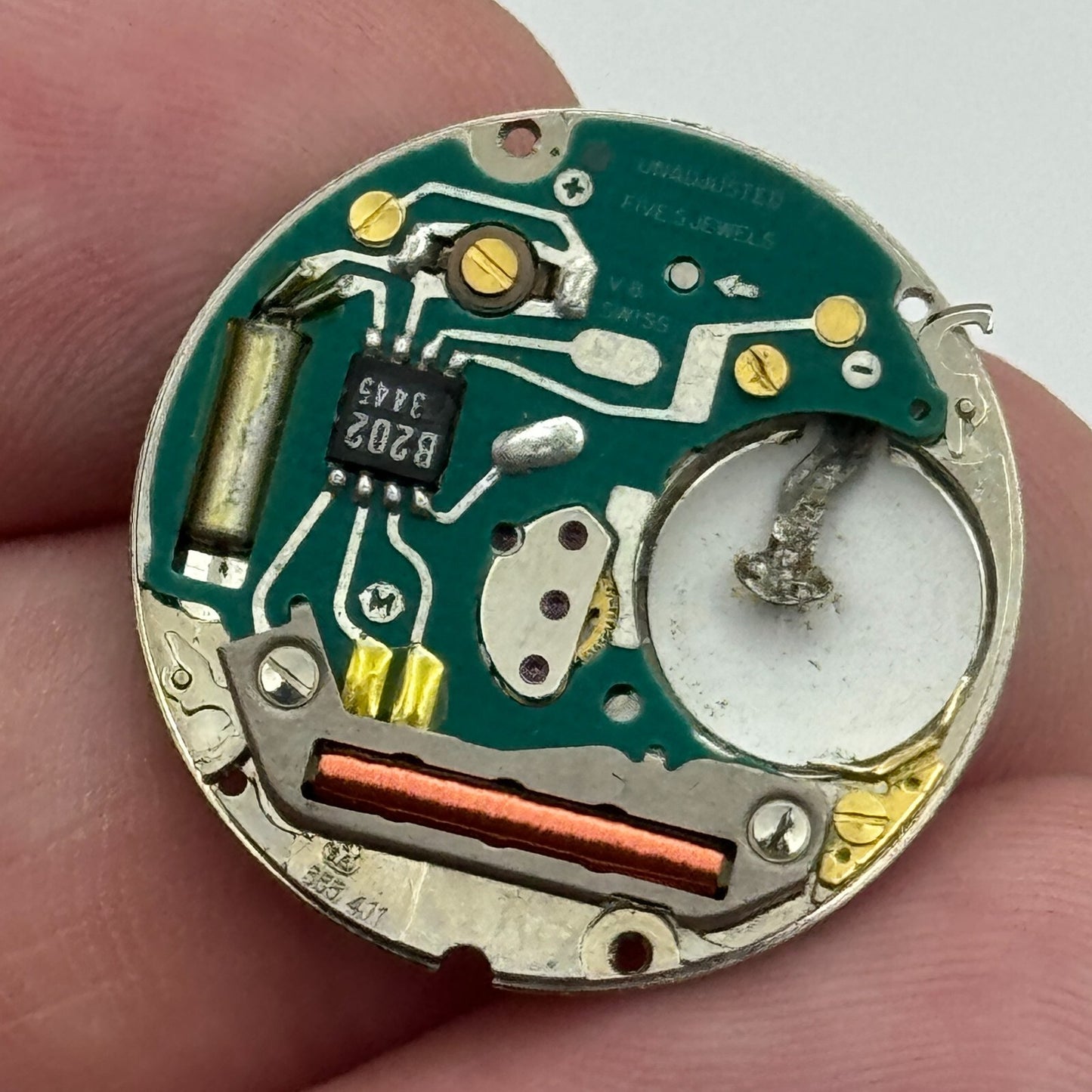 23.8mm ETA 555.411 Swiss 5 Jewels Quartz Partial Watch Movement Vintage PARTS