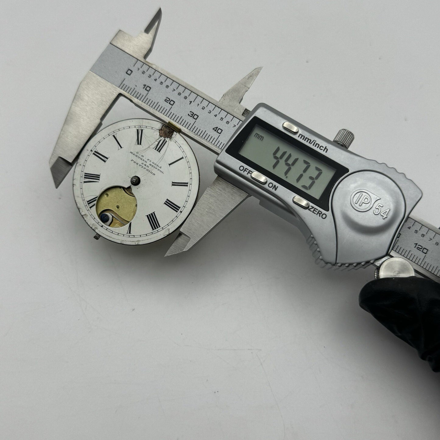 44.7mm C H Flooks Merthyr Bristol Pontypridd Pocket Watch Movement FOR PARTS