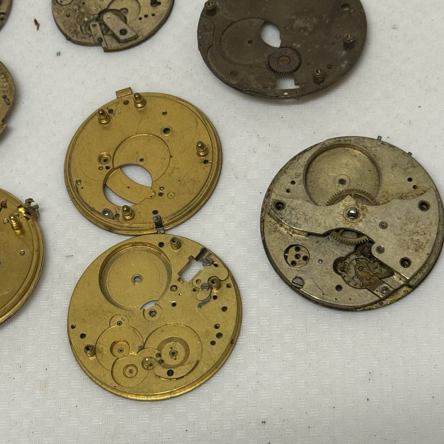 12 x Antique Partial Pocket Watch Movements Parts Repair Watchmakers Job Lot