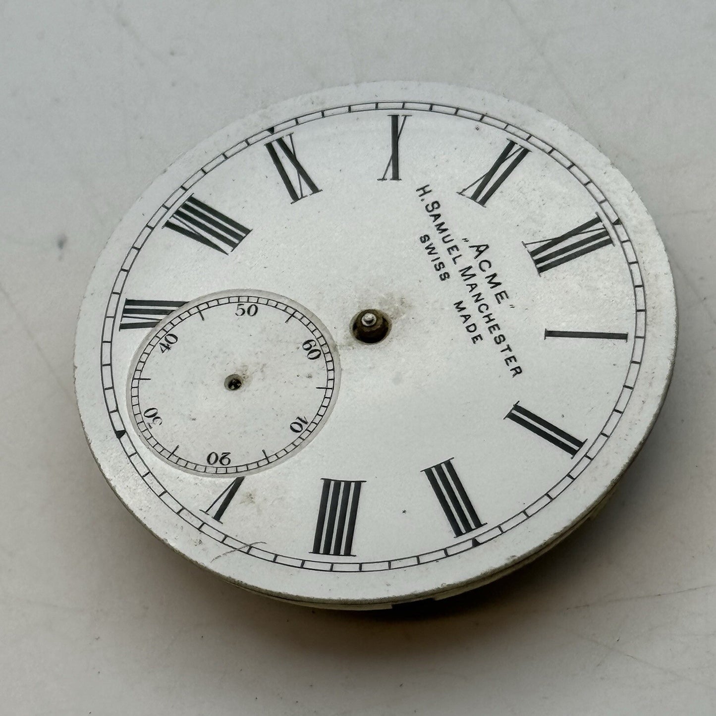 43.4mm H Samuel Patent Balance Pocket Watch Movement Parts Repair Restoration