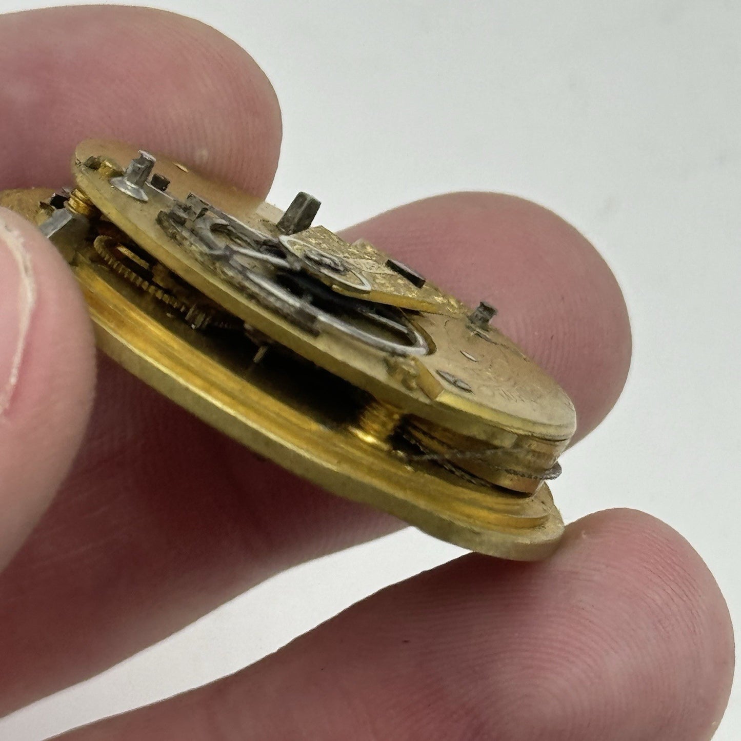 36.2mm Antique Brewin March English Fusee Pocket Watch Movement - PARTS