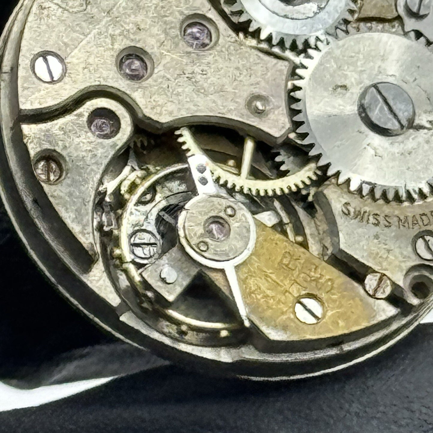 23.6mm Military Dial Swiss Watch Movement Hands Crown Parts Repair Restore