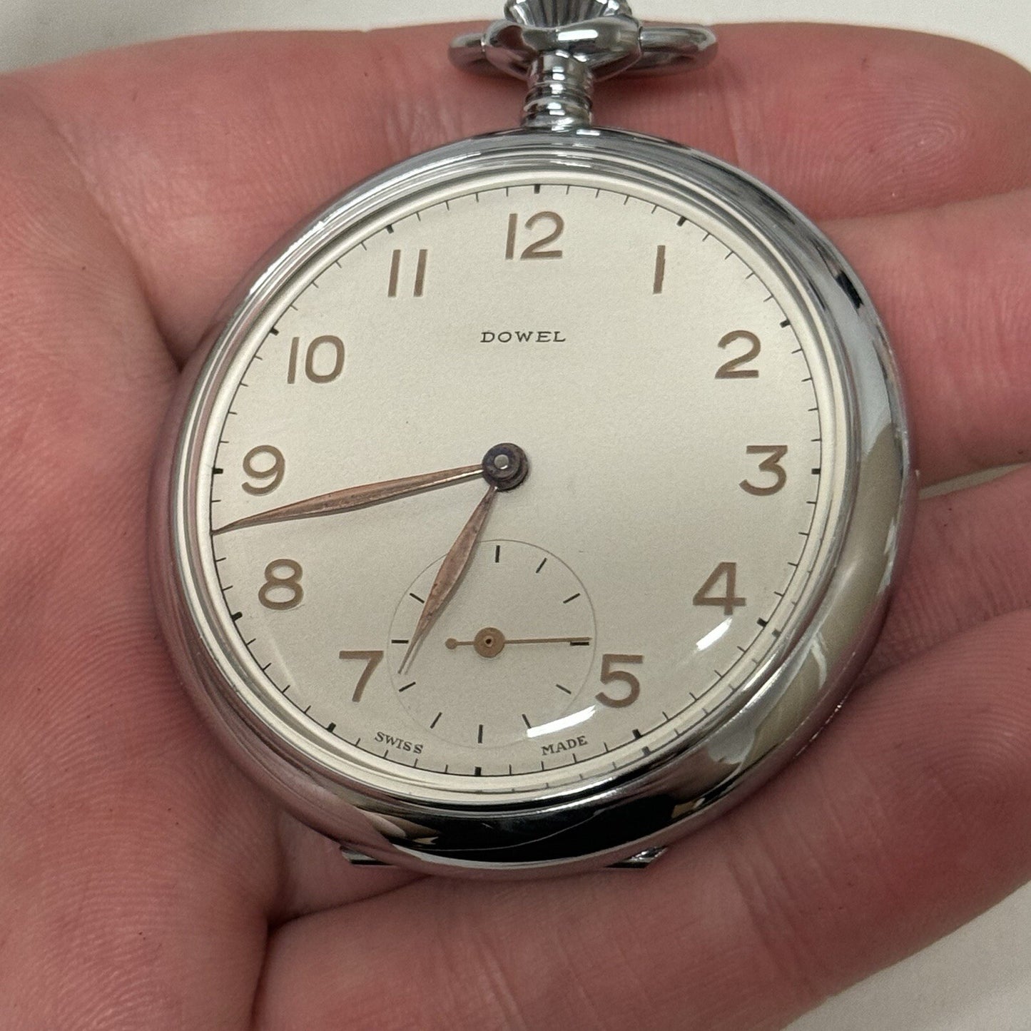 50mm Vintage Dowel NEW OLD STOCK Open Face Sub Seconds Pocket Watch TO SERVICE