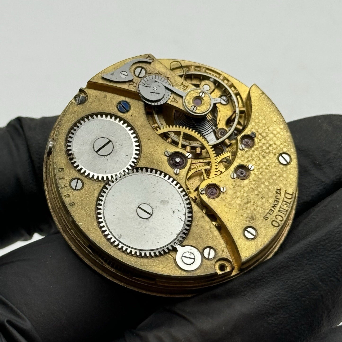 42.9mm Manual Wind Denco Higher Grade Pocket Watch Movement FOR PARTS Restore