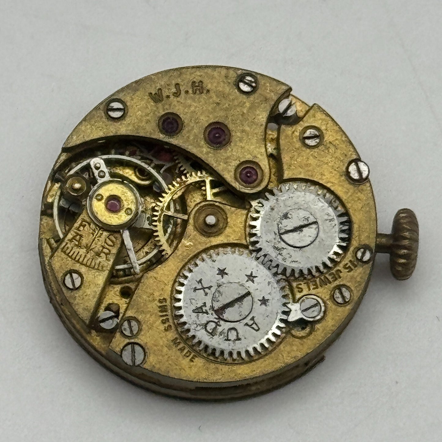 23.6mm Audax W.J.H. ETA 15 Jewels Balance Ok Manual Wind Watch Movement PARTS
