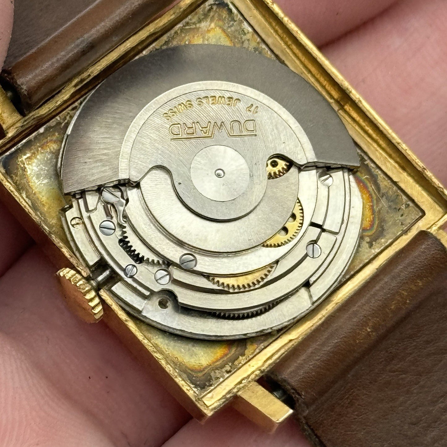 28mm Duward Diplomatic ETA 2472 Automatic Square Vintage Watch RESTORE PARTS