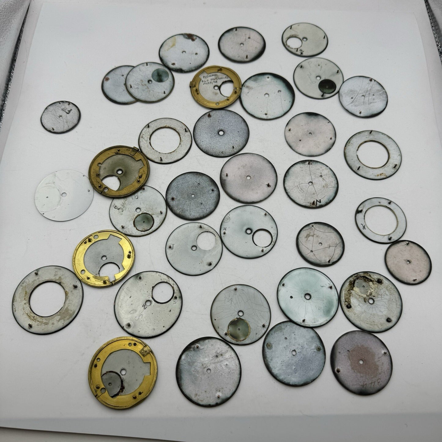 Large Job Lot Of 30- 40 X Pocket Watch Dials Only Spares / Repairs Watchmakers
