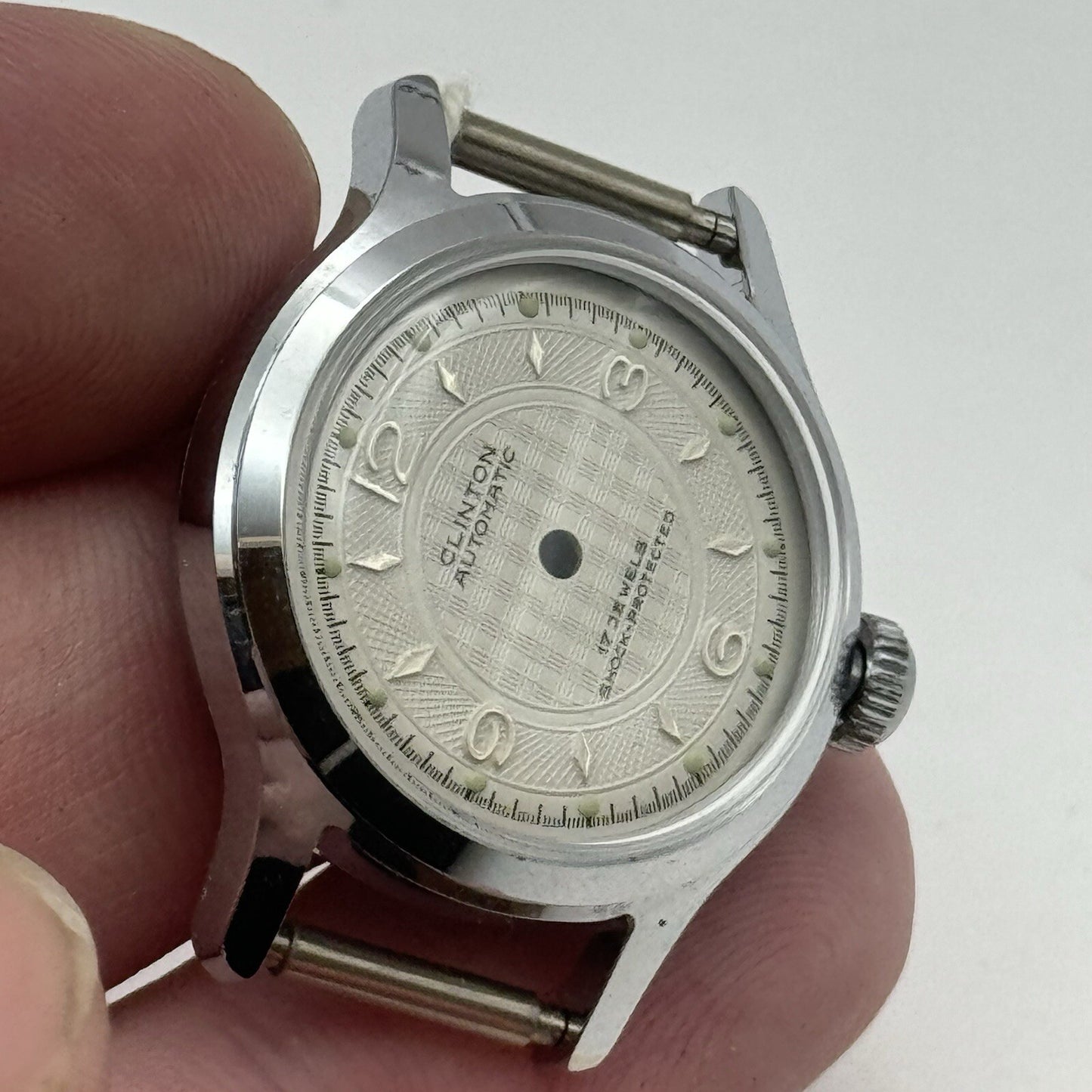 24.5mm New Old Stock AS1320 Clinton Automatic Watch Case & Dial Unused CHR ST