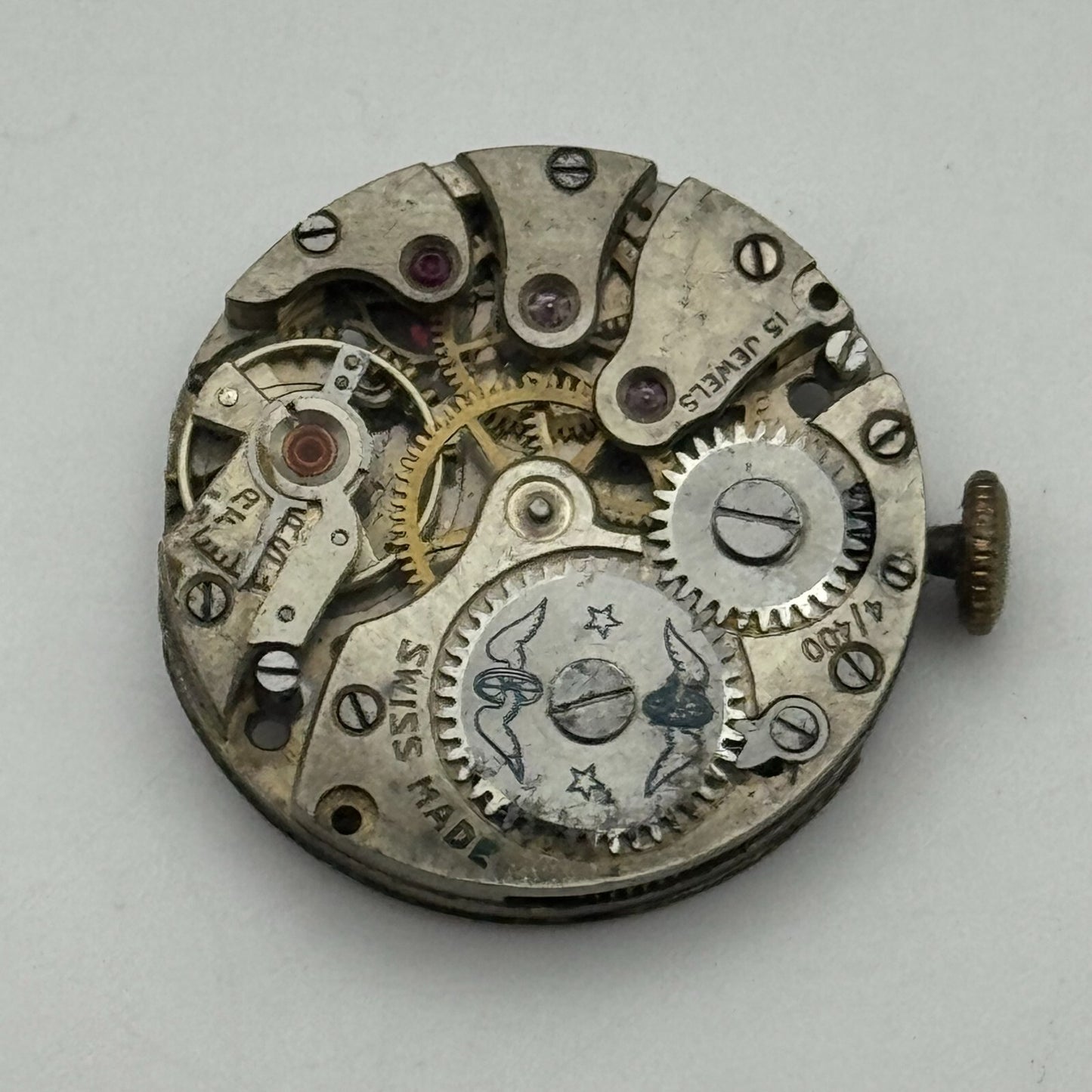 23.7mm Running Rotary AS 340 Manual Wind Watch Movement Swiss Vintage PARTS