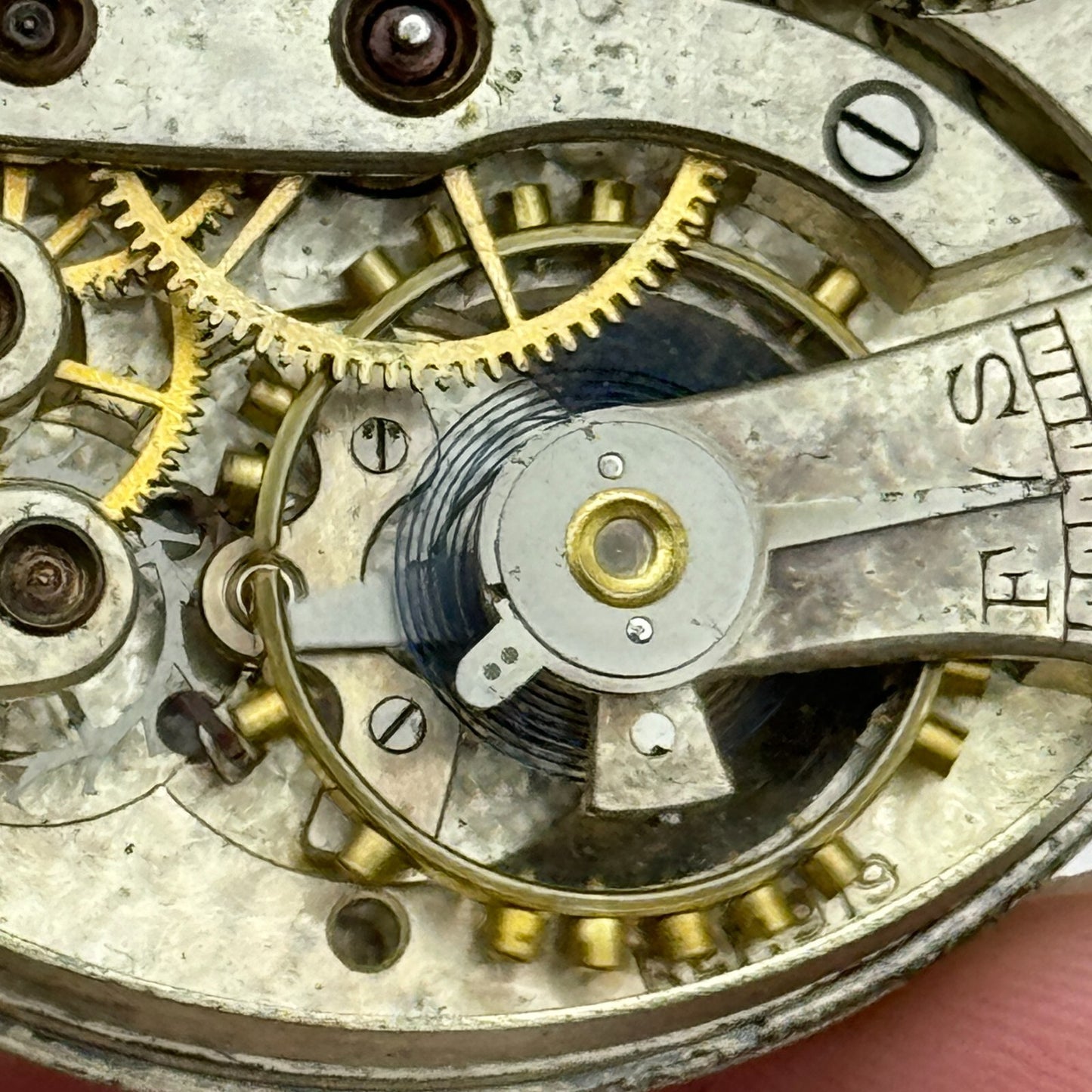 43mm Cyma Ref 919 Tavannes Open Face Balance Ok Pocket Watch Movement PARTS