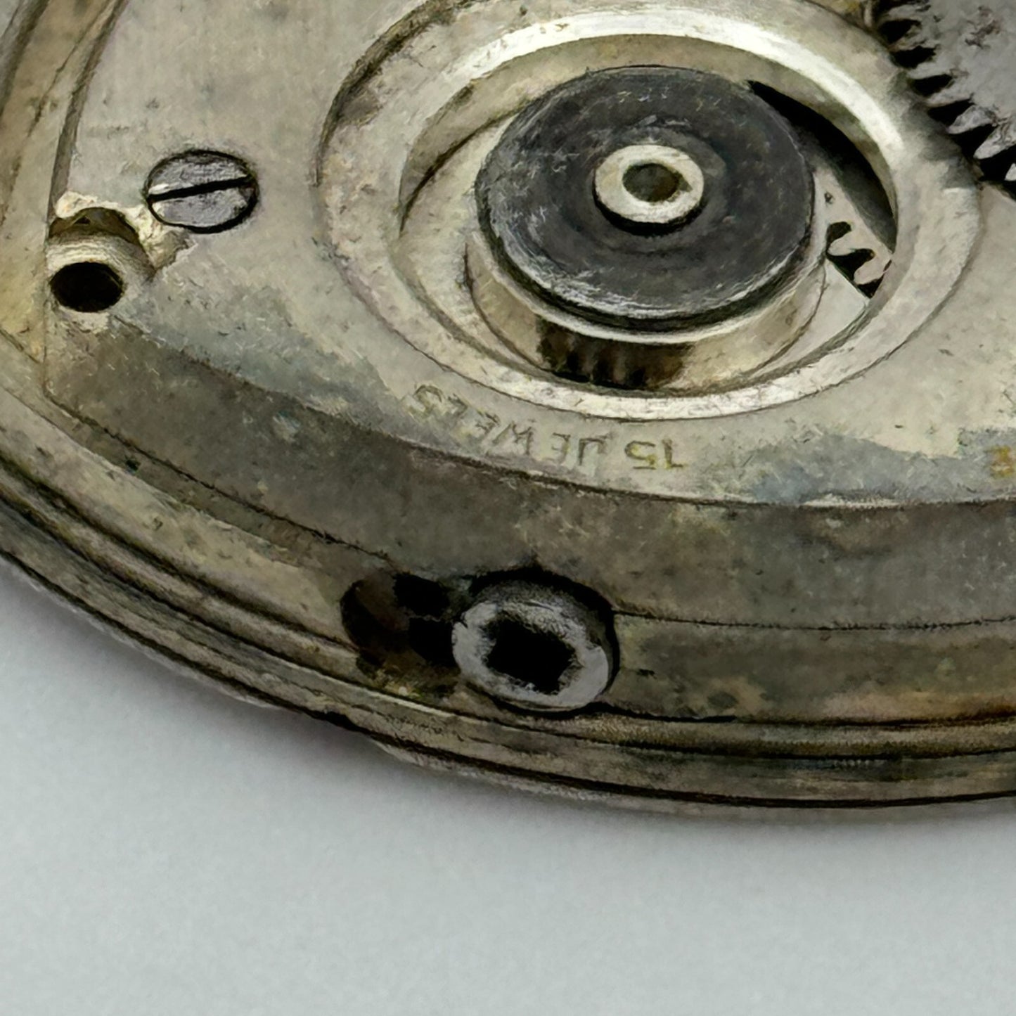 42.8mm Buren 19 35/12 Swiss Open Face J G Graves Pocket Watch Movement PARTS