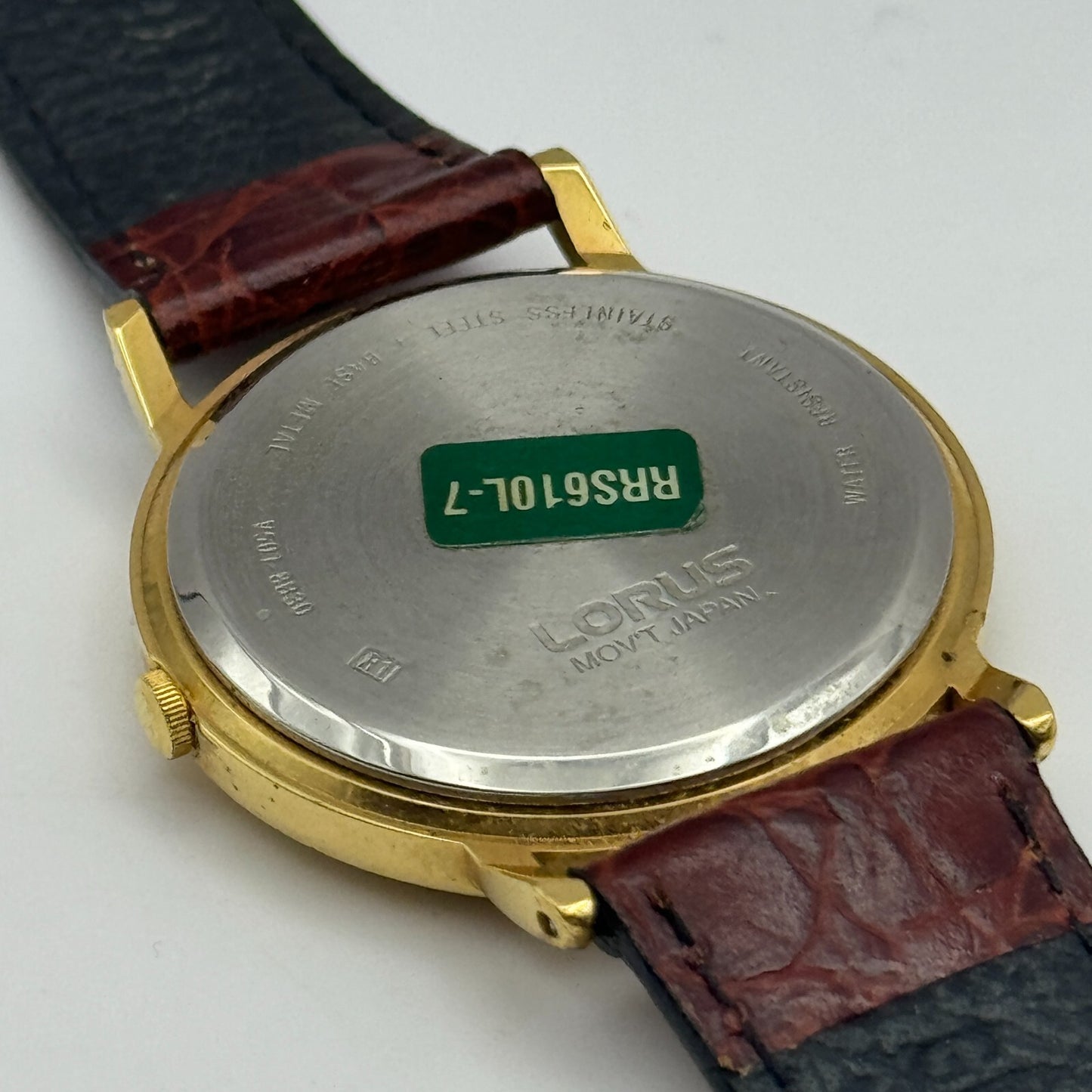 34mm Working Lorus V501-8B30 Vintage Quartz Watch Unisex New Battery 8.5 Inches