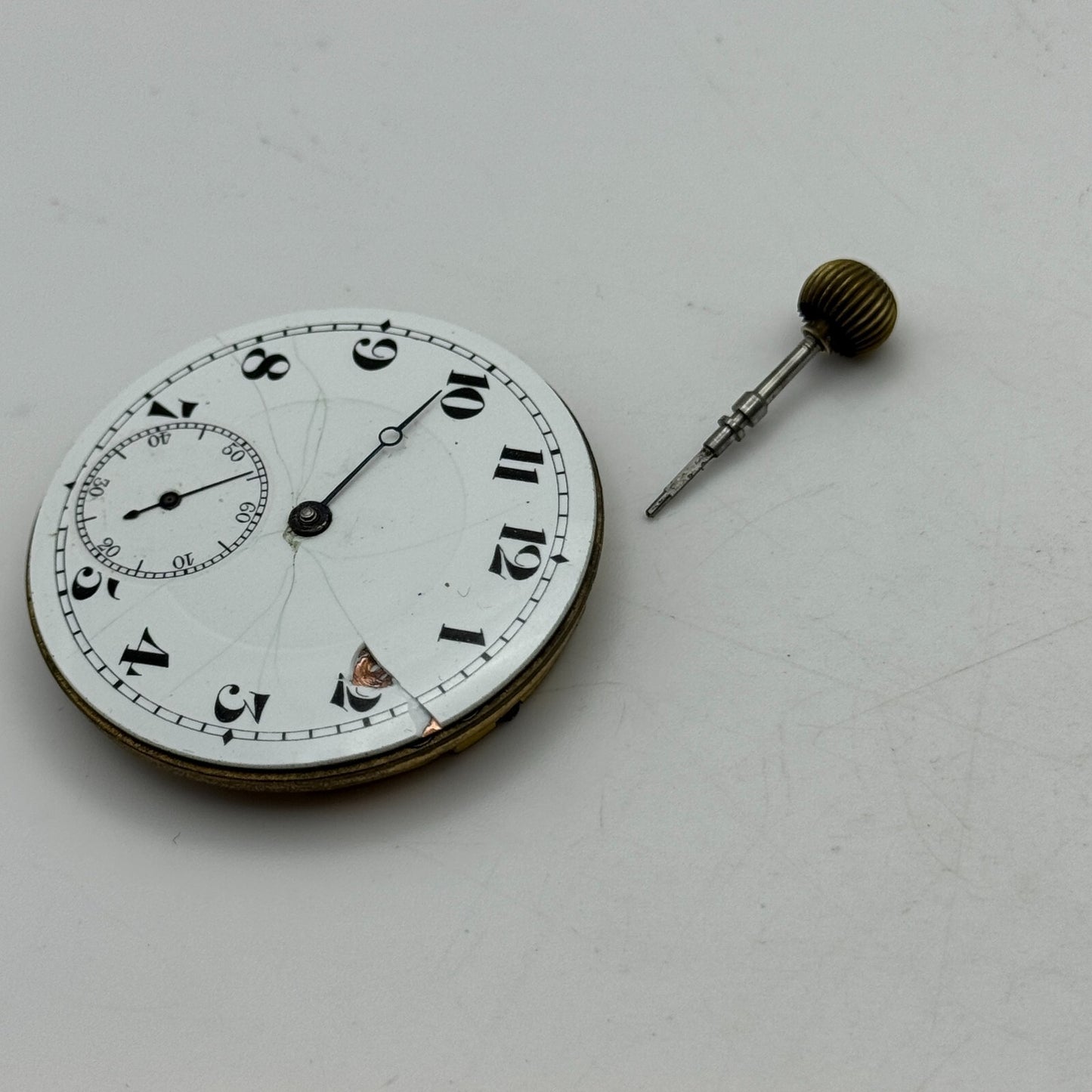 42.9mm Open Face Balance Intact Swiss 15 Jewels Pocket Watch Movement PARTS