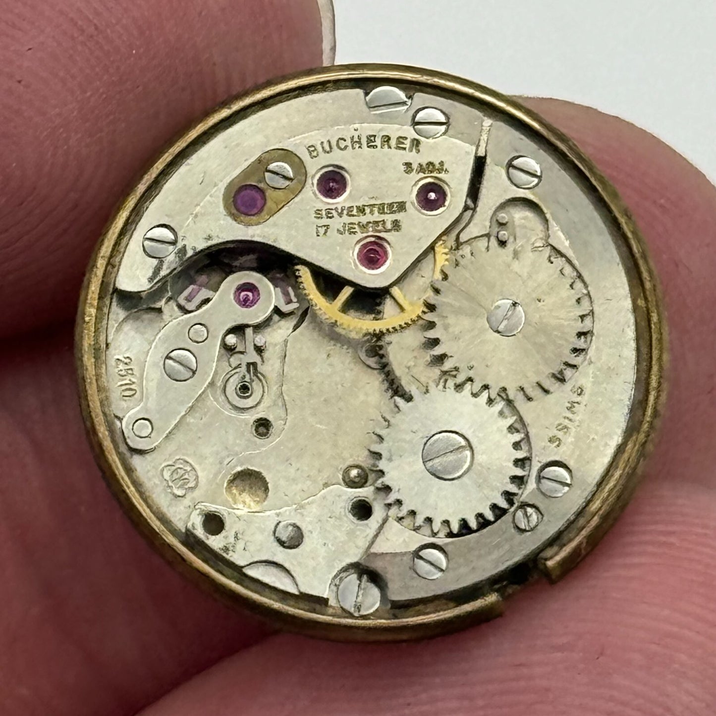 17.1mm Bucherer ETA 2510 Ladies Manual Wind Watch Movement Swiss Vintage PARTS