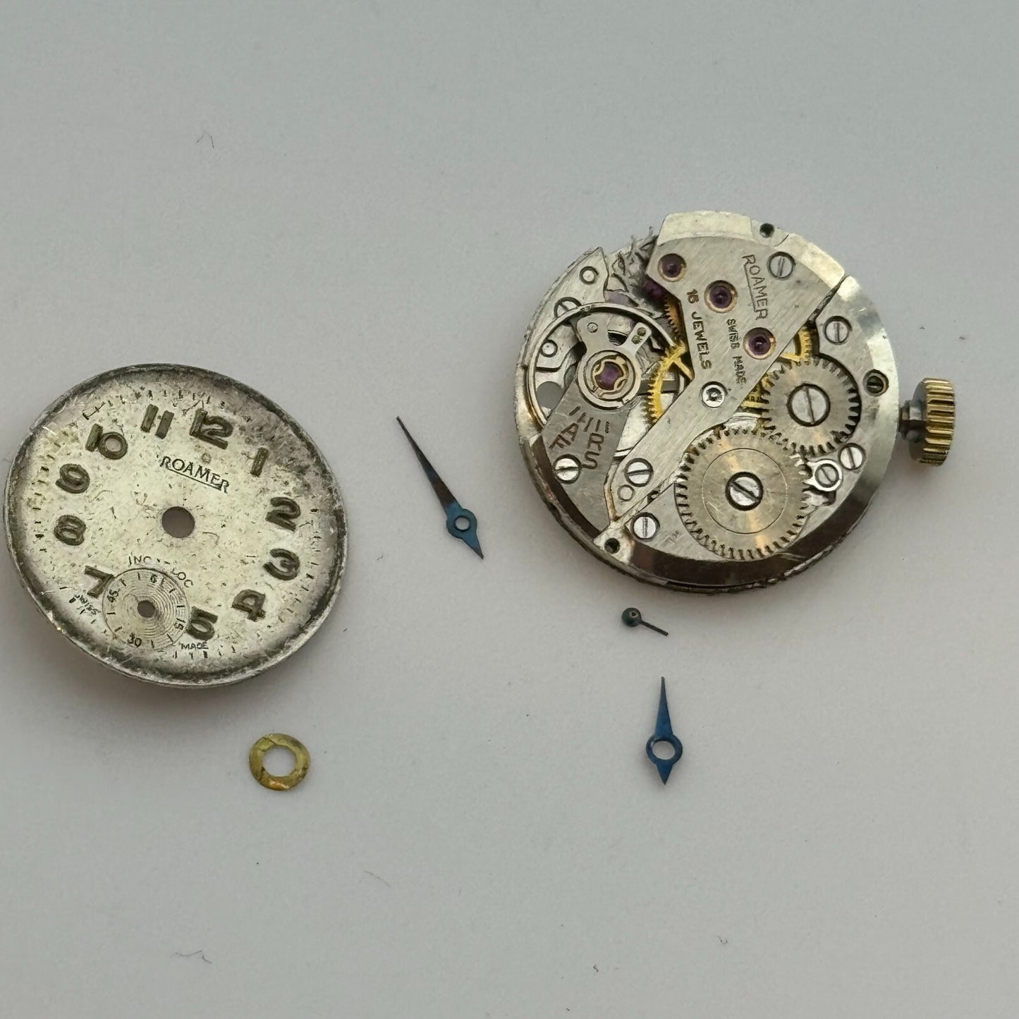 22.2mm Roamer MST 450 Manual Wind 15 Jewels Watch Movement Swiss Made PARTS