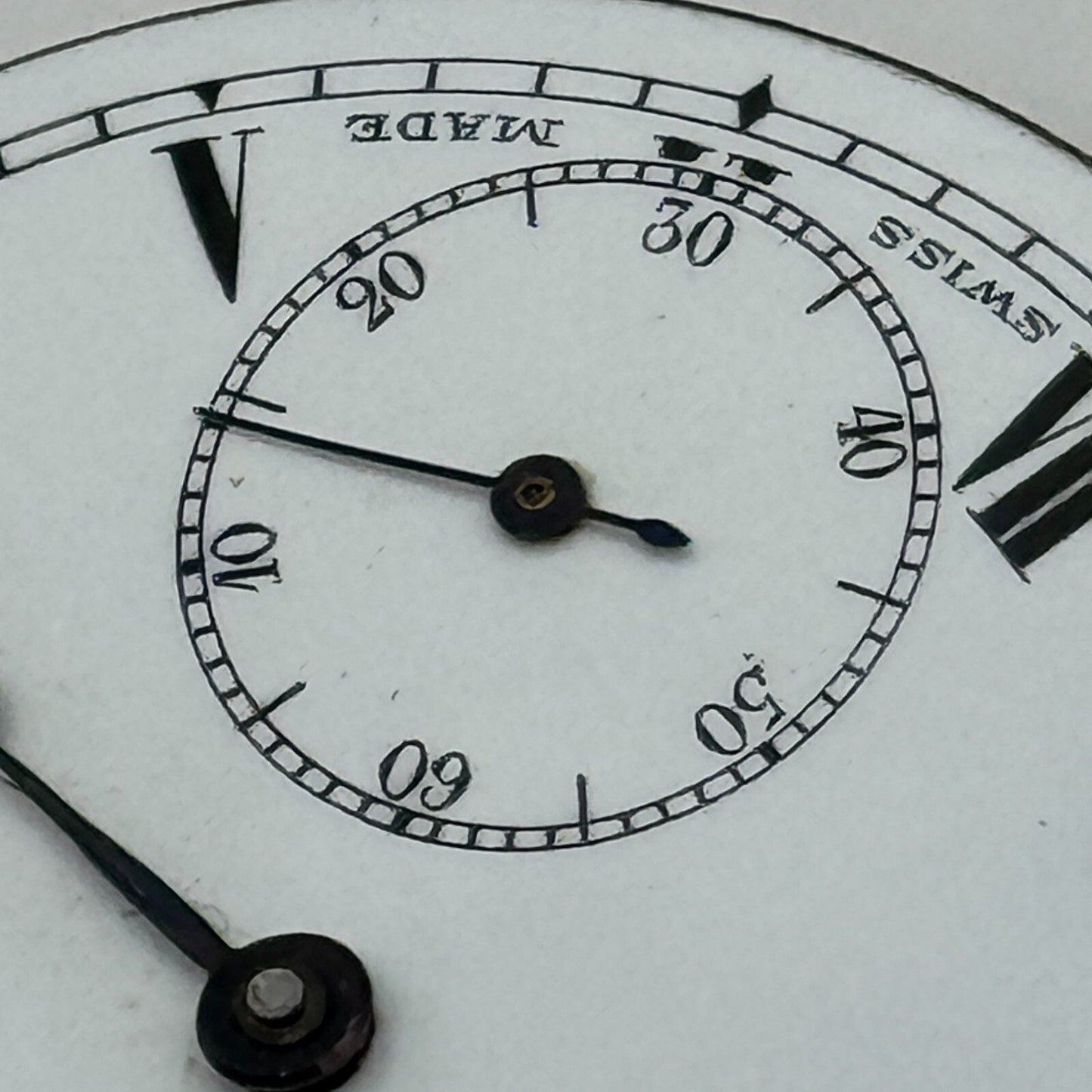 43mm Vintage Open Face Swiss Balance Intact Pocket Watch Movement PARTS SPARES