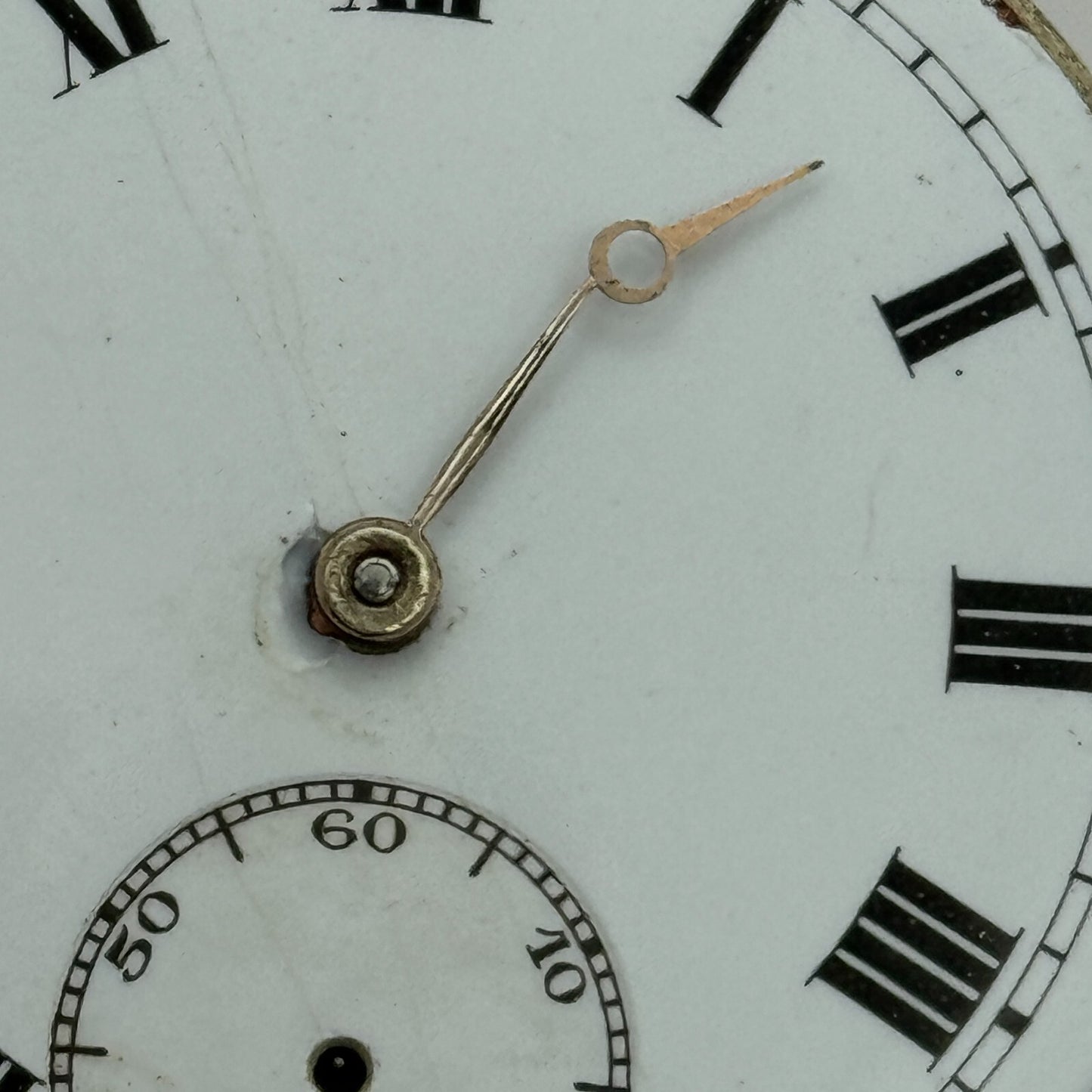 43.1mm Vintage 15 Jewels Swiss 3 Adjus Sub Seconds Pocket Watch Movement PARTS
