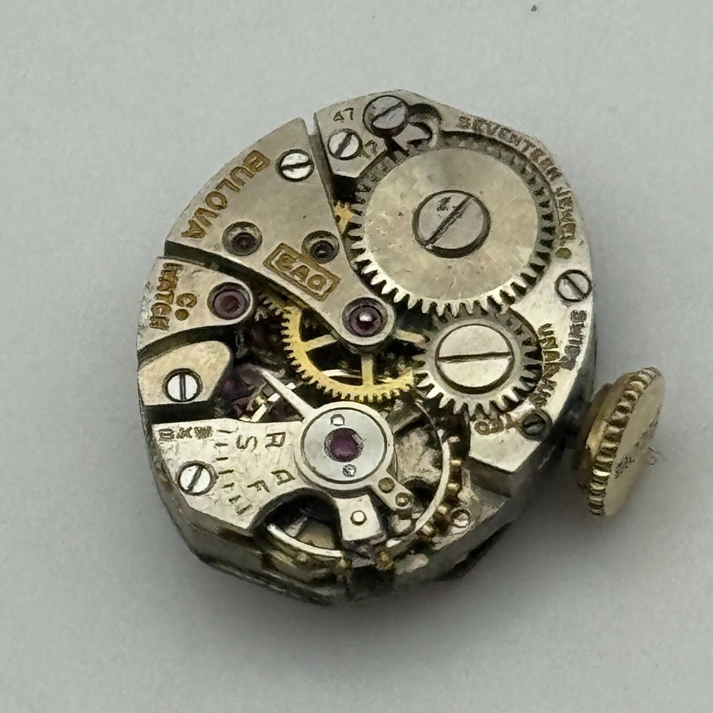 12.8mm Bulova Ladies 5AC Manual Wind Swiss 17 Jewels Watch Movement PARTS SPARES