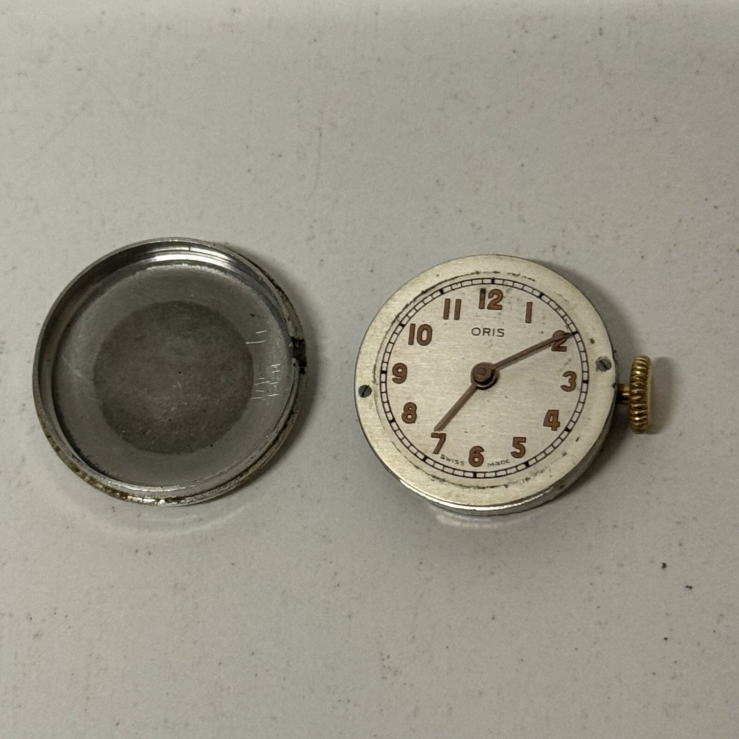 21mm Ladies Oris Cal 491 Gold Plated Blue Strap Swiss Watch FOR PARTS To Restore