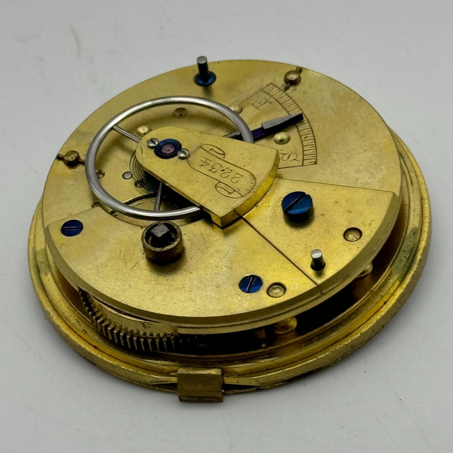 43mm Antique Good Quality Unidentified English Pocket Watch Movement PARTS SPARE