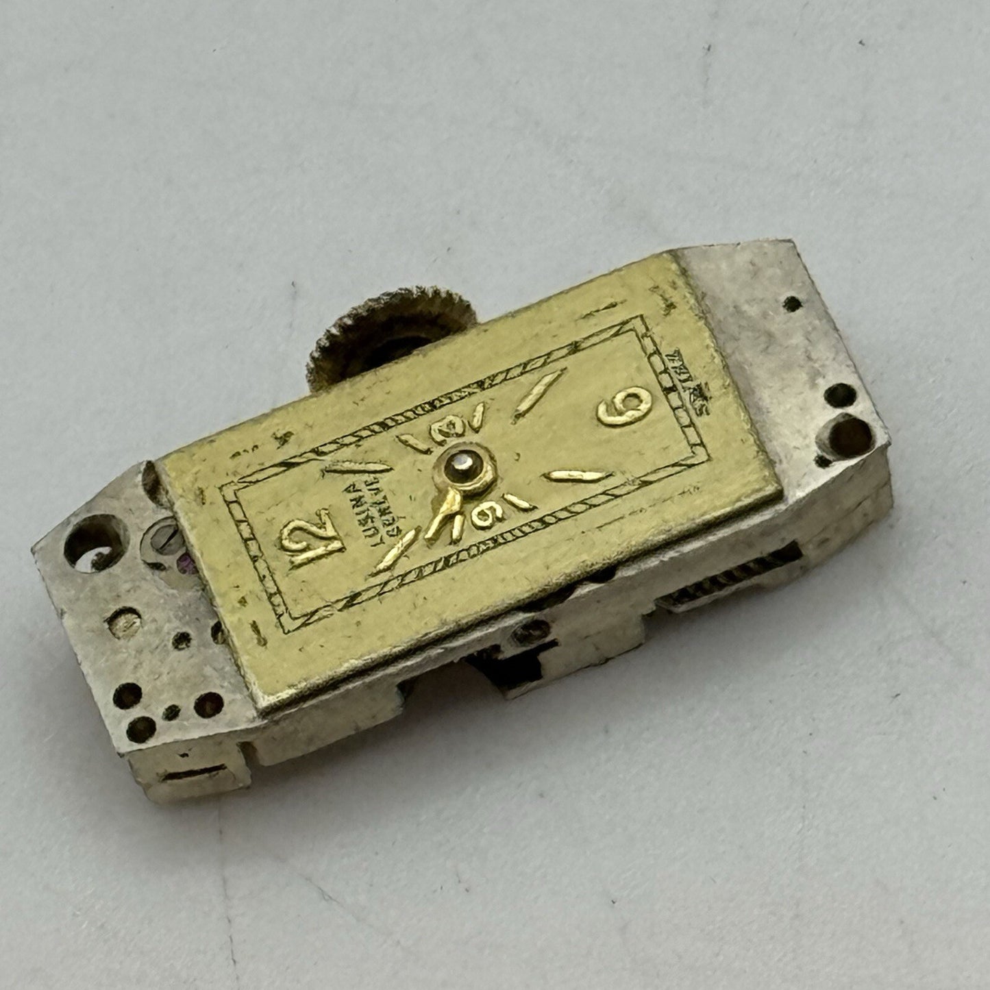 8.9mm Lusina Geneve Small Tank Watch Movement Restoration Parts Repair Bal Ok