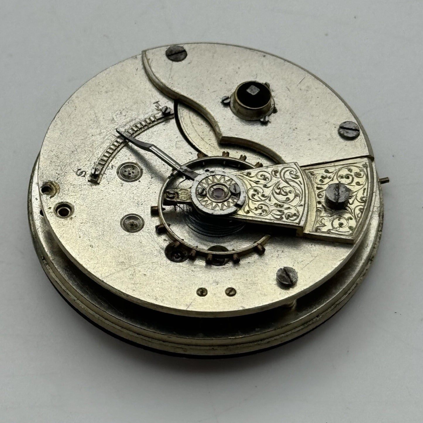 45.7mm H Samuel Fleurier Pocket Watch Movement + 1 Hand + Dial For Parts Repair
