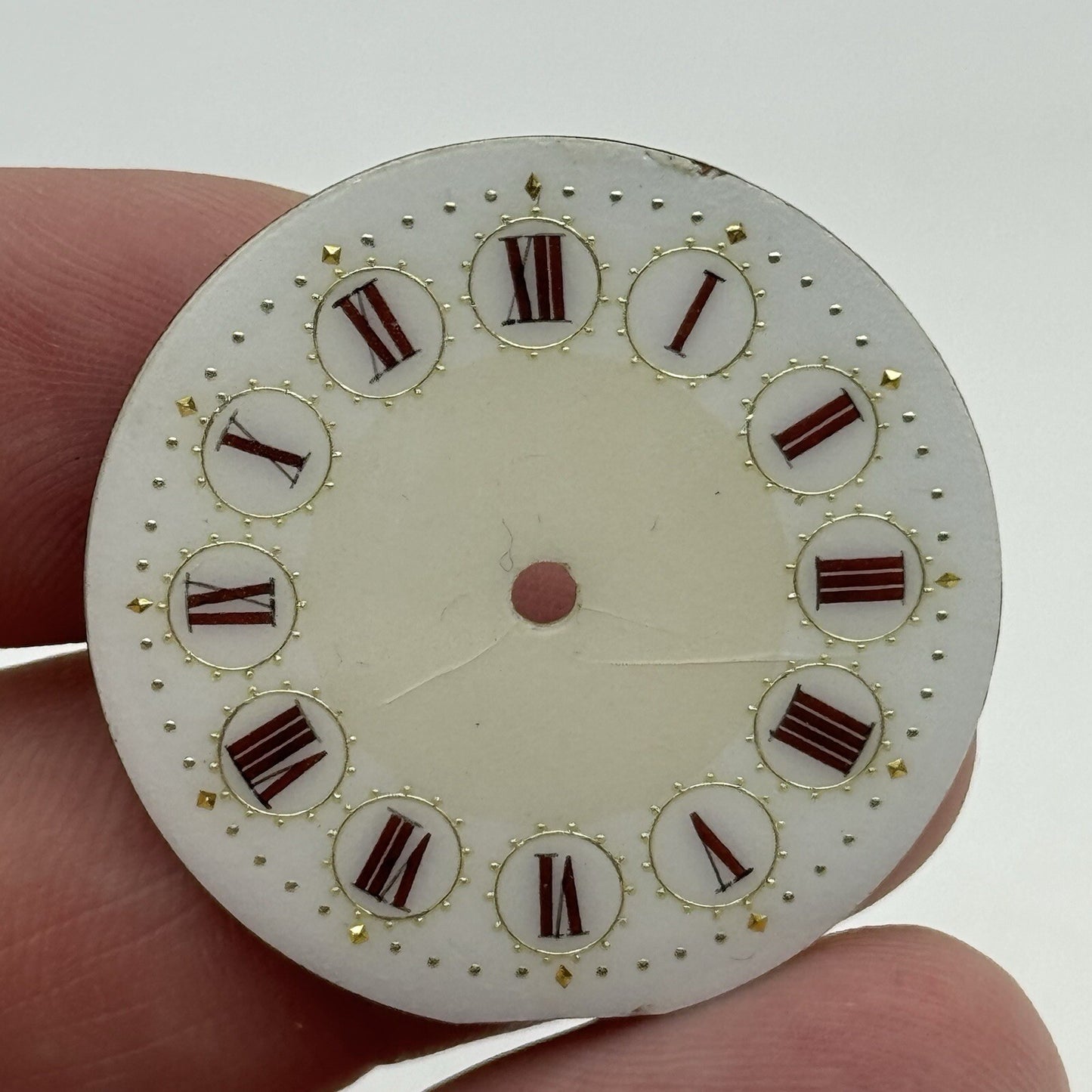 33mm Antique Beautiful Porcelain Patterned Pocket Watch Dial Spares Parts