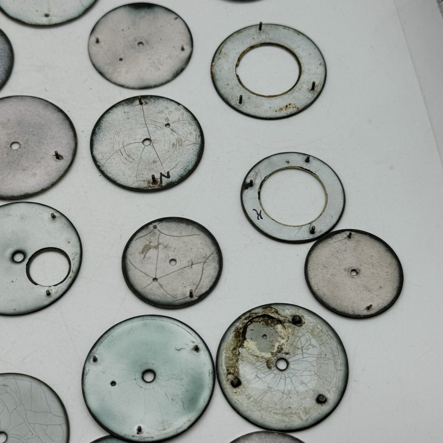 Large Job Lot Of 30- 40 X Pocket Watch Dials Only Spares / Repairs Watchmakers