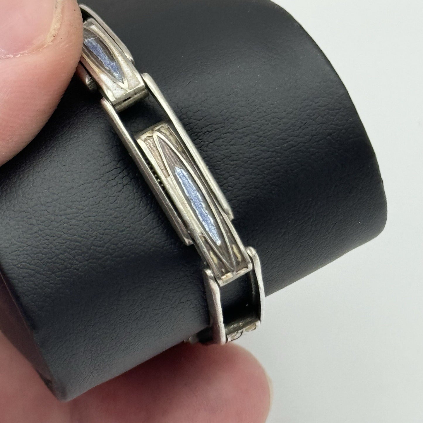 Pin Set Vintage Blue Enamel Sterling Silver 925 Ladies Trench Watch TO RESTORE