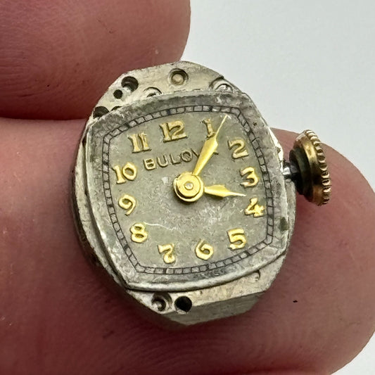 12.8mm Bulova Ladies 5AC Manual Wind Swiss 17 Jewels Watch Movement PARTS SPARES