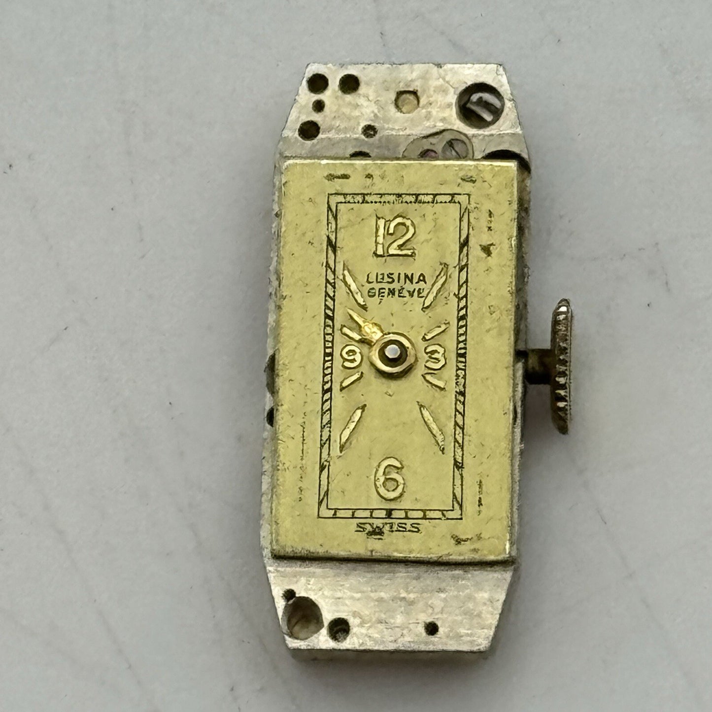 8.9mm Lusina Geneve Small Tank Watch Movement Restoration Parts Repair Bal Ok
