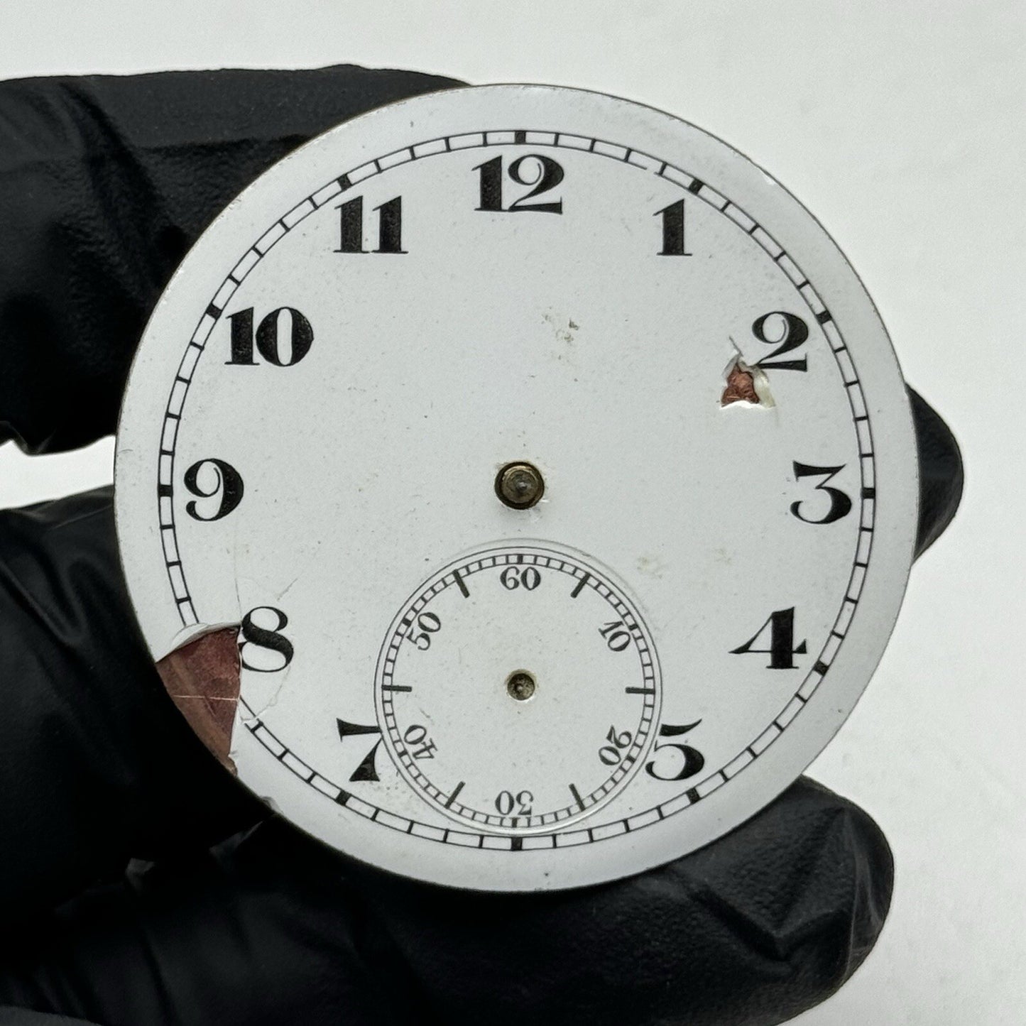 43.7mm Military Style Dial Top Wind Pocket Watch Movement FOR PARTS