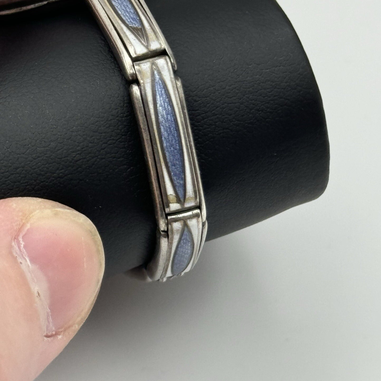 Pin Set Vintage Blue Enamel Sterling Silver 925 Ladies Trench Watch TO RESTORE