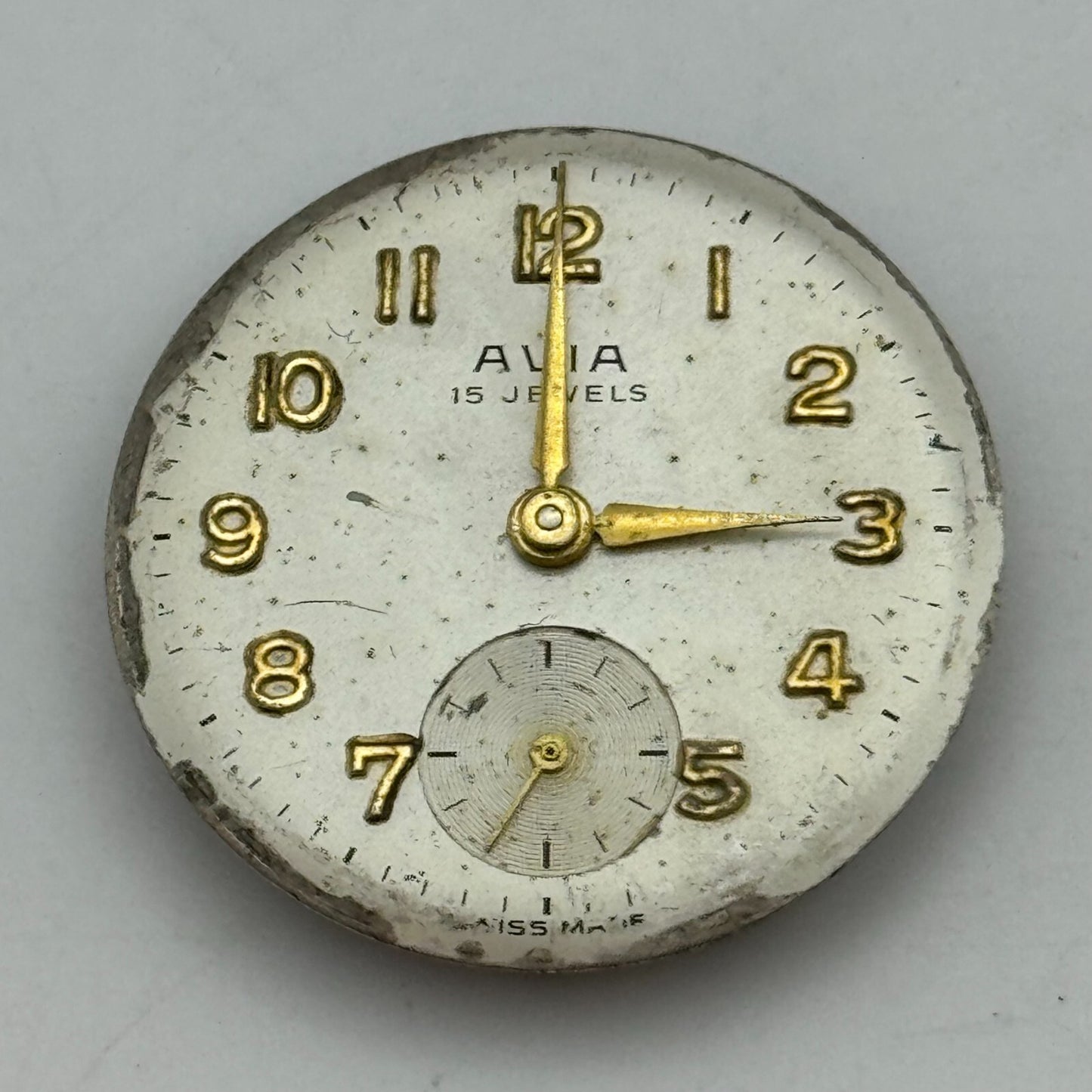 23.5mm Avia AS 1123 1124 Manual Wind 15 Jewels Swiss Watch Movement PARTS SPARES