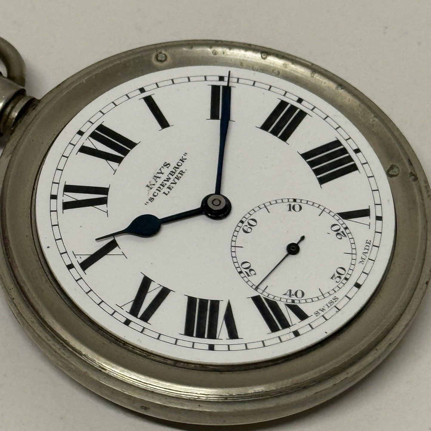 54mm Antique Kay’s Screwback Lever Open Face Quality Pocket Watch TO RESTORE