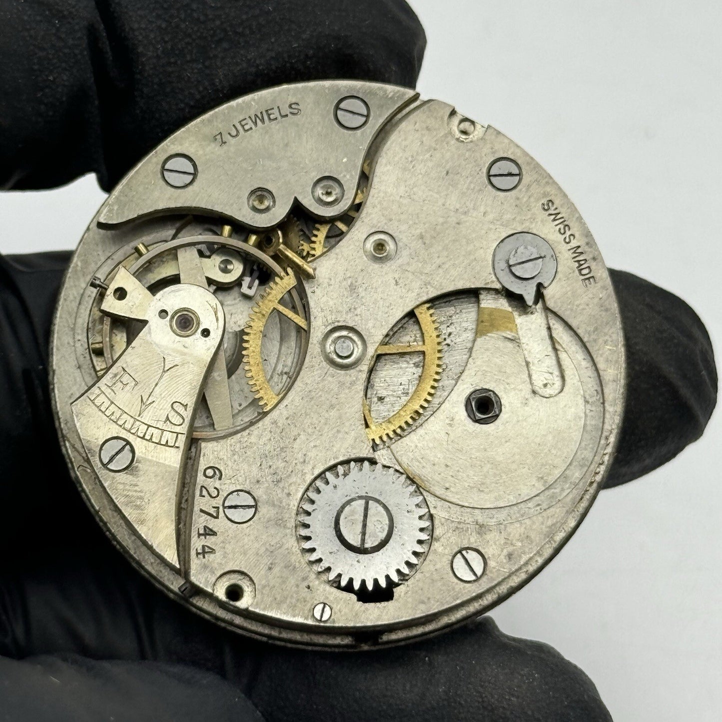 41.7mm Manual Wind Unidentified Swiss Partial Pocket Watch Movement FOR PARTS