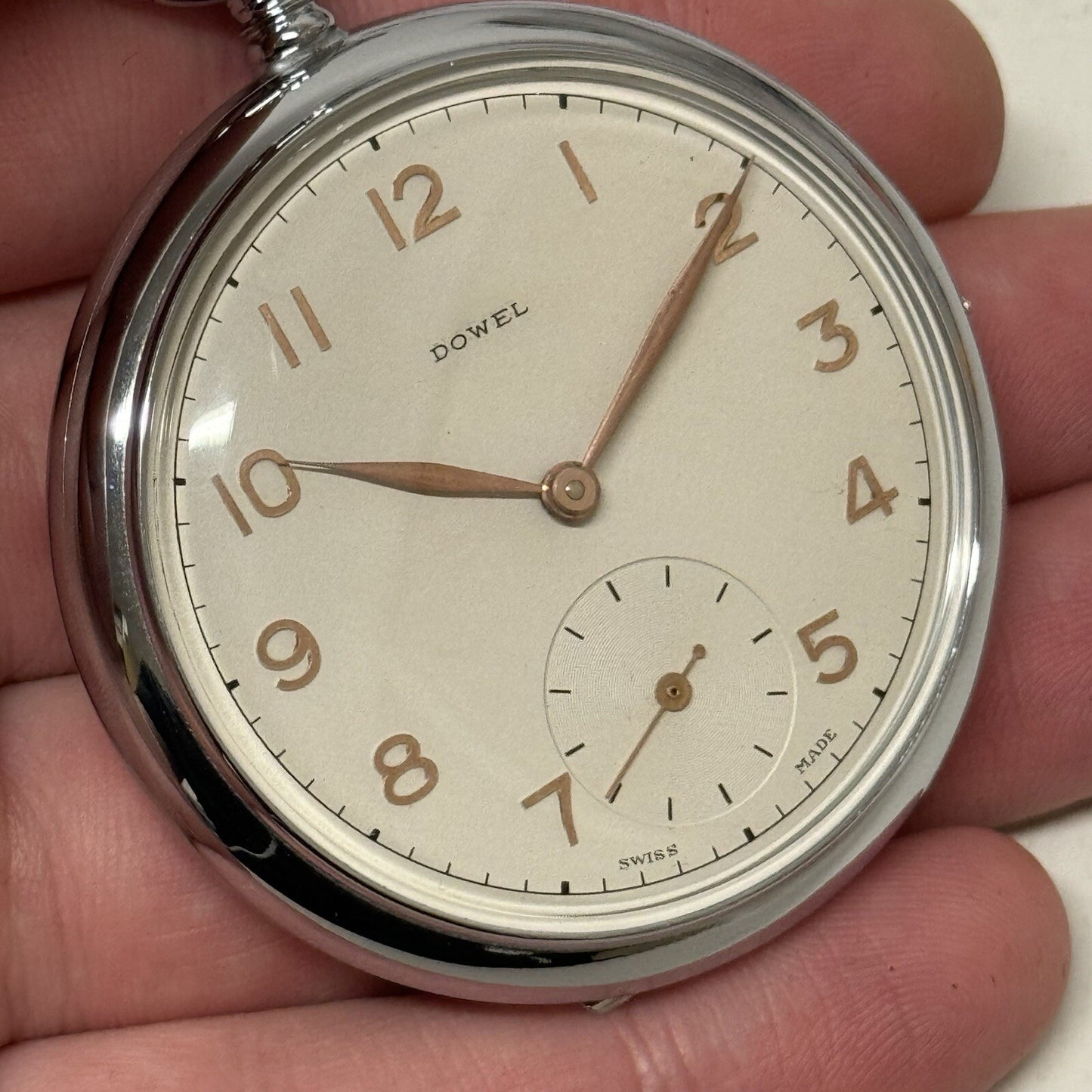 50mm Vintage Dowel NEW OLD STOCK Open Face Sub Seconds Pocket Watch TO SERVICE