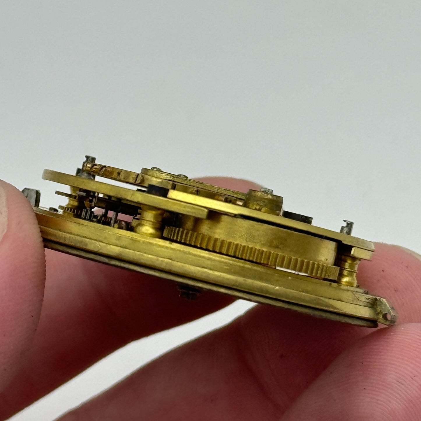 44.6mm Antique H J Norris Coventry Balance Intact Pocket Watch Movement PARTS