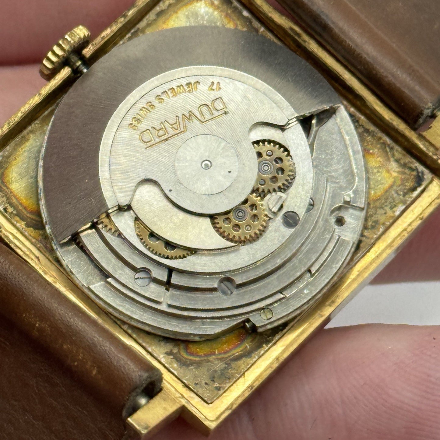 28mm Duward Diplomatic ETA 2472 Automatic Square Vintage Watch RESTORE PARTS