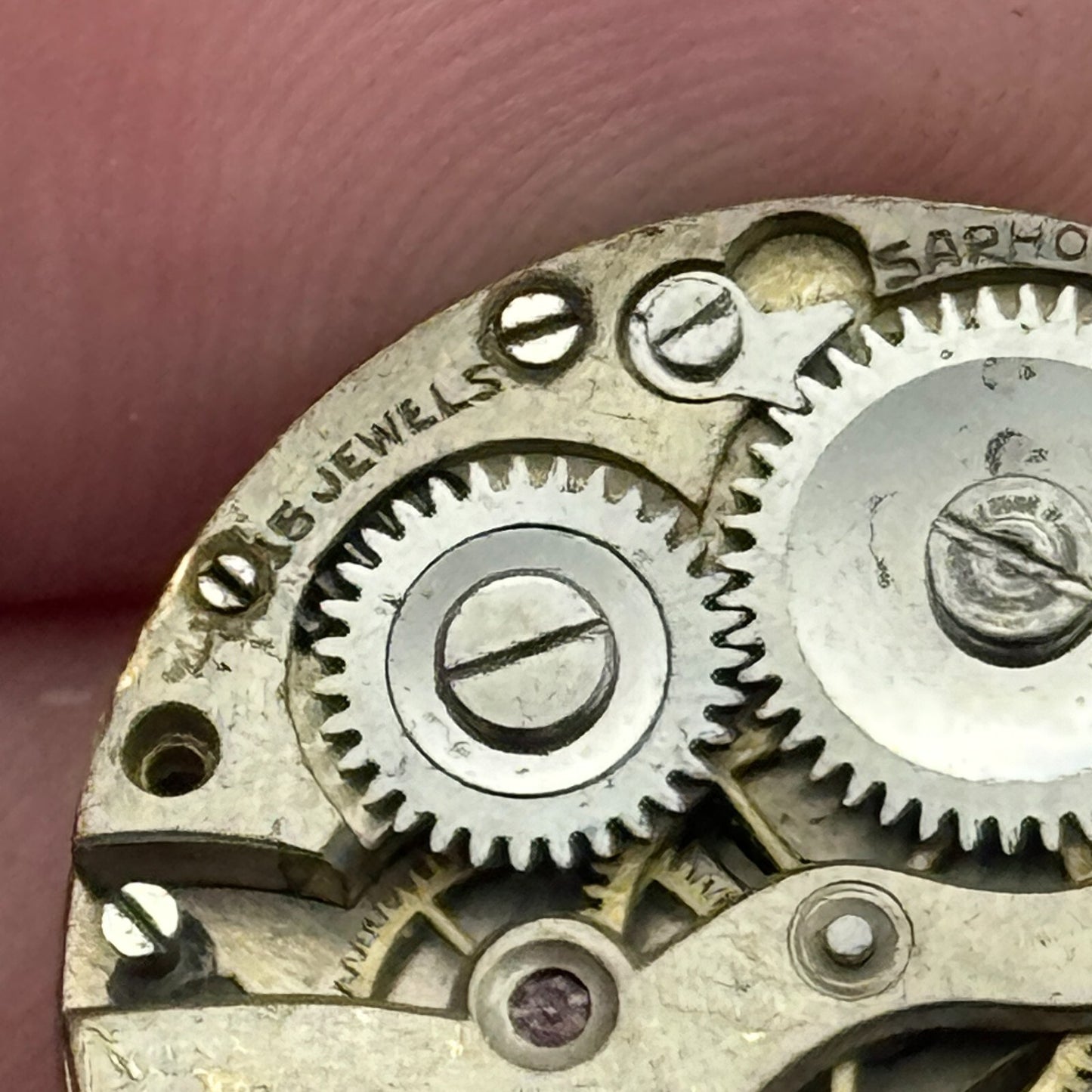 23.6mm Sapho Watch Co 15 Jewels Trench Watch Movement Manual Wind PARTS SPARES